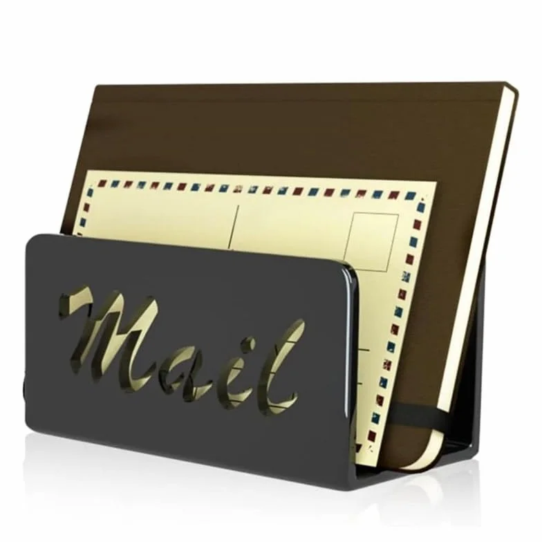 Organizador de Correo Acrílico para Escritorio, Soporte para Sobres y Cartas