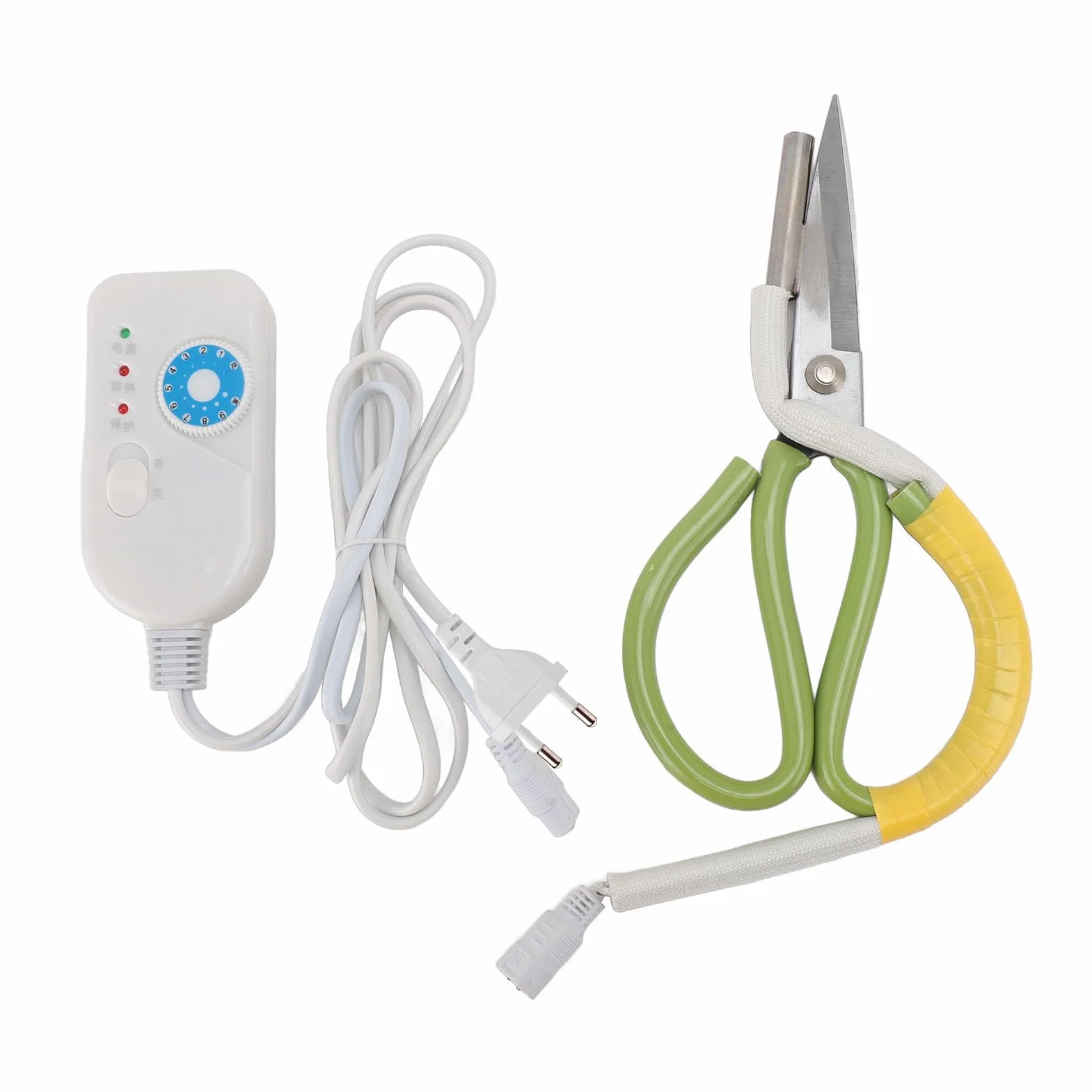 Tijeras para Tubos Calentadas, Tijeras Calefactoras Eléctricas con Hoja de Acero de 220 V para la Industria de la Confección Electrónica (Enchufe europeo AC220V 8A)