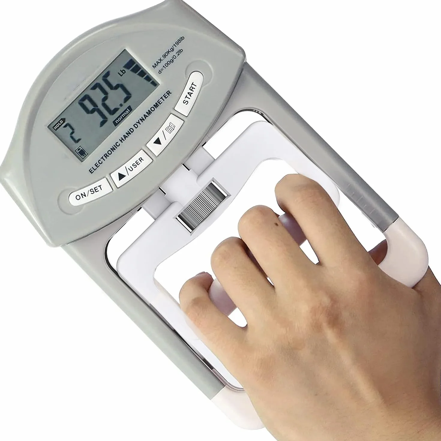 200Lb/90kg Dinamómetro Digital de mano fuerza de agarre Medición Meter Auto captura mano Grip de alimentación,potencia de agarre electrónico