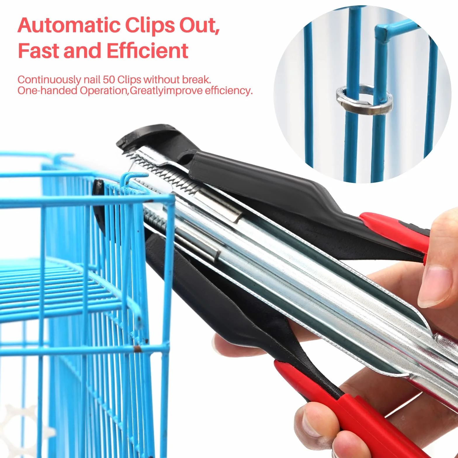 Alicate Para Alambradas Con 2500 Clips C, Juego De Alicates De Anillo De Cerdo, Grapadora Para Cercas, Jaulas Para Animales, Jaulas Para Pollos Vallado, Tenaza Cercas