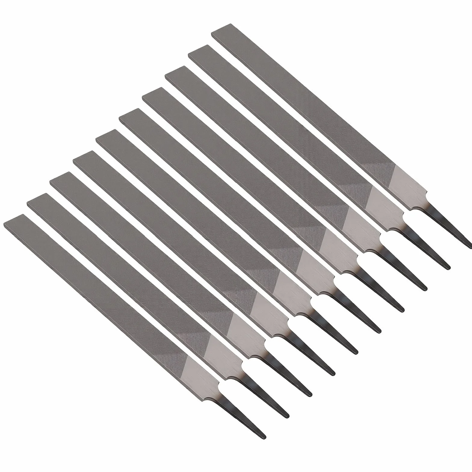Luocute Lima Plana de Metal, Herramienta de Limado, 9,84 Pulgadas, Acero Al Carbono T12, for Trabajo de Metal (Bien 10PCS)