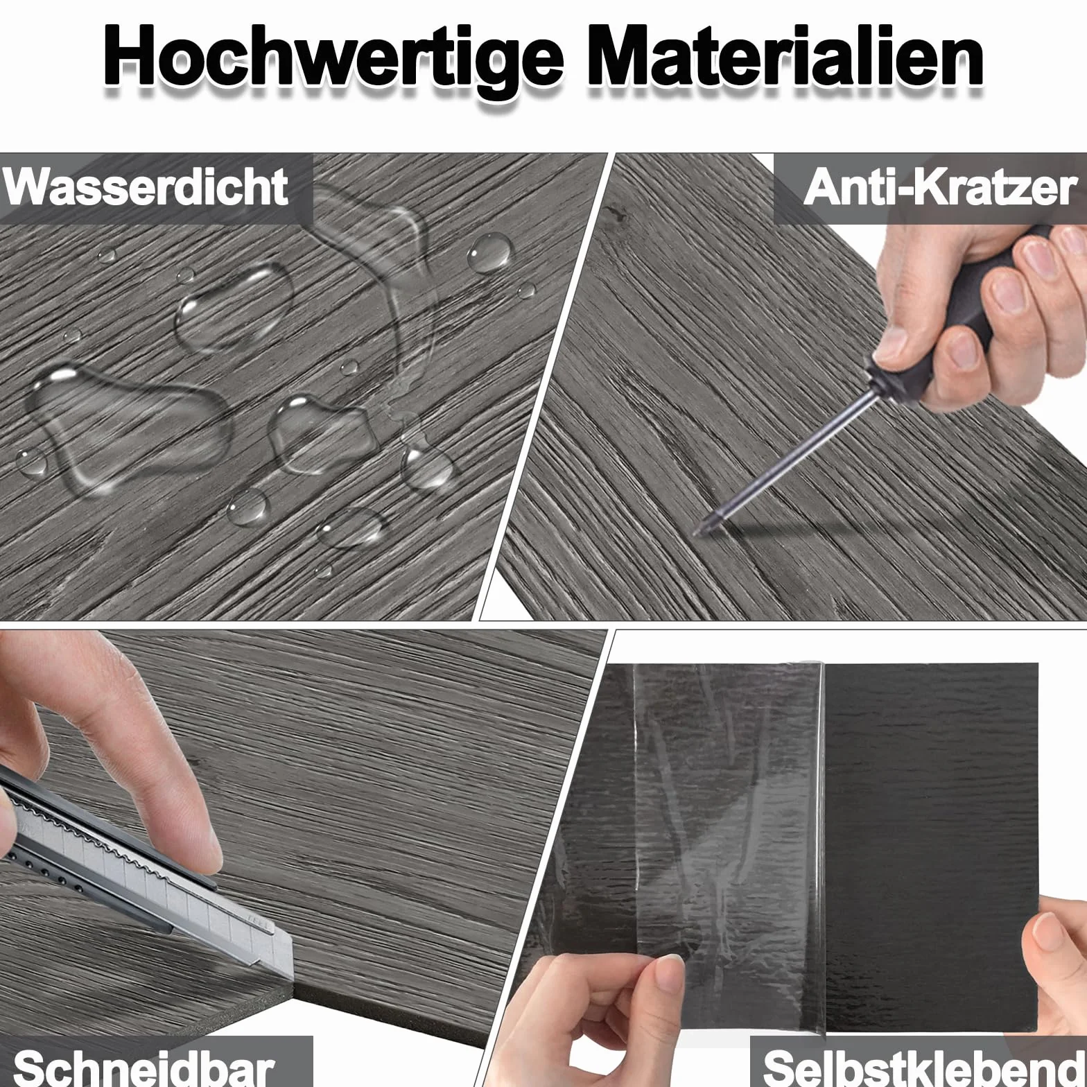 PVC Revestimiento de suelo de vinilo, laminado, antideslizante, resistente al agua, autoadhesivo, 2,51 m², 91,44 x 15,24 cm, espesor 2 mm (18 piezas, tipo B)