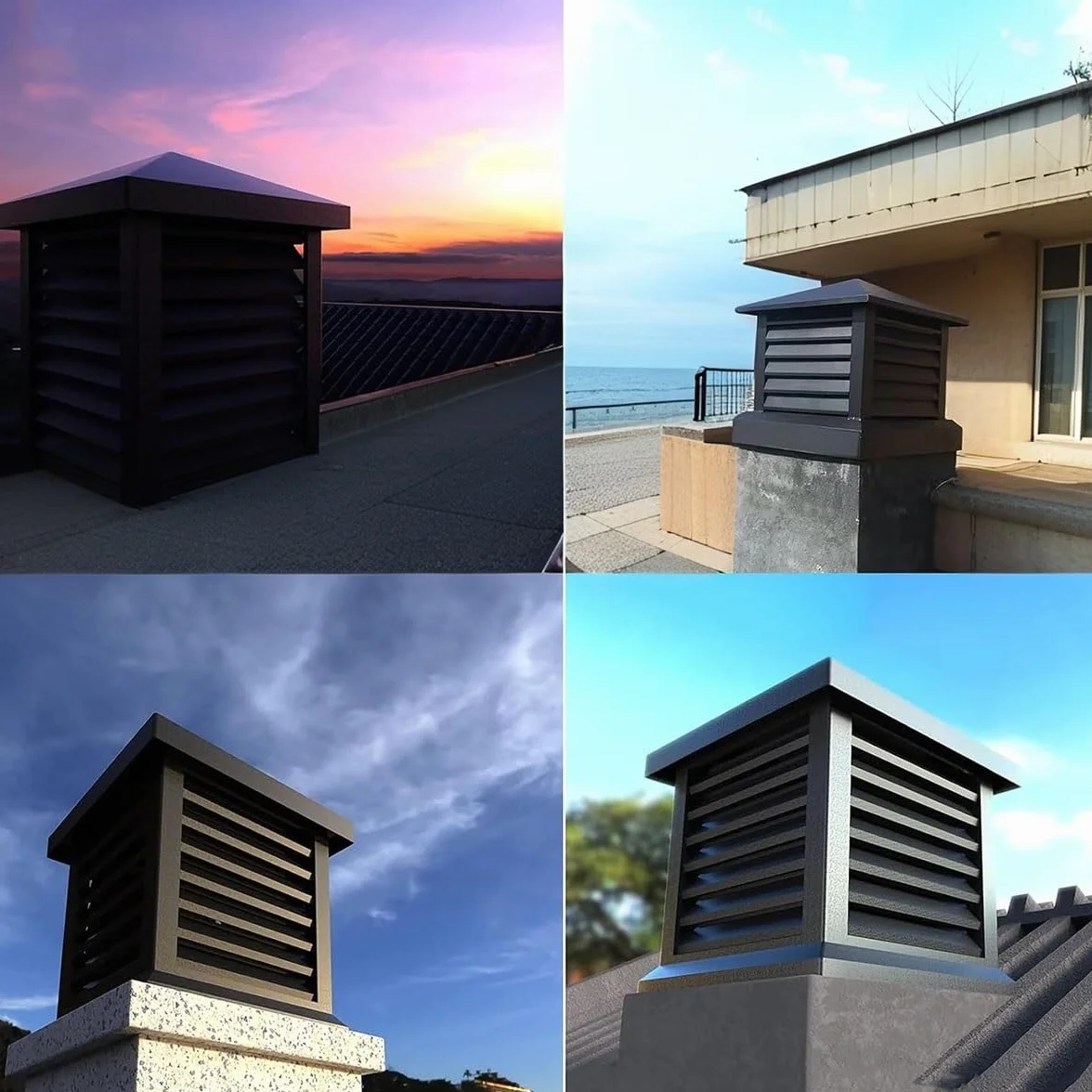 Villa Sombrero De Chimenea De Aleación, Tapa De Chimenea Para Techo Cuadrado, Cubierta De Chimeneas Para Techo Exterior, Aumenta La Eficiencia(400 * 400mm/15.7 * 15.7in)