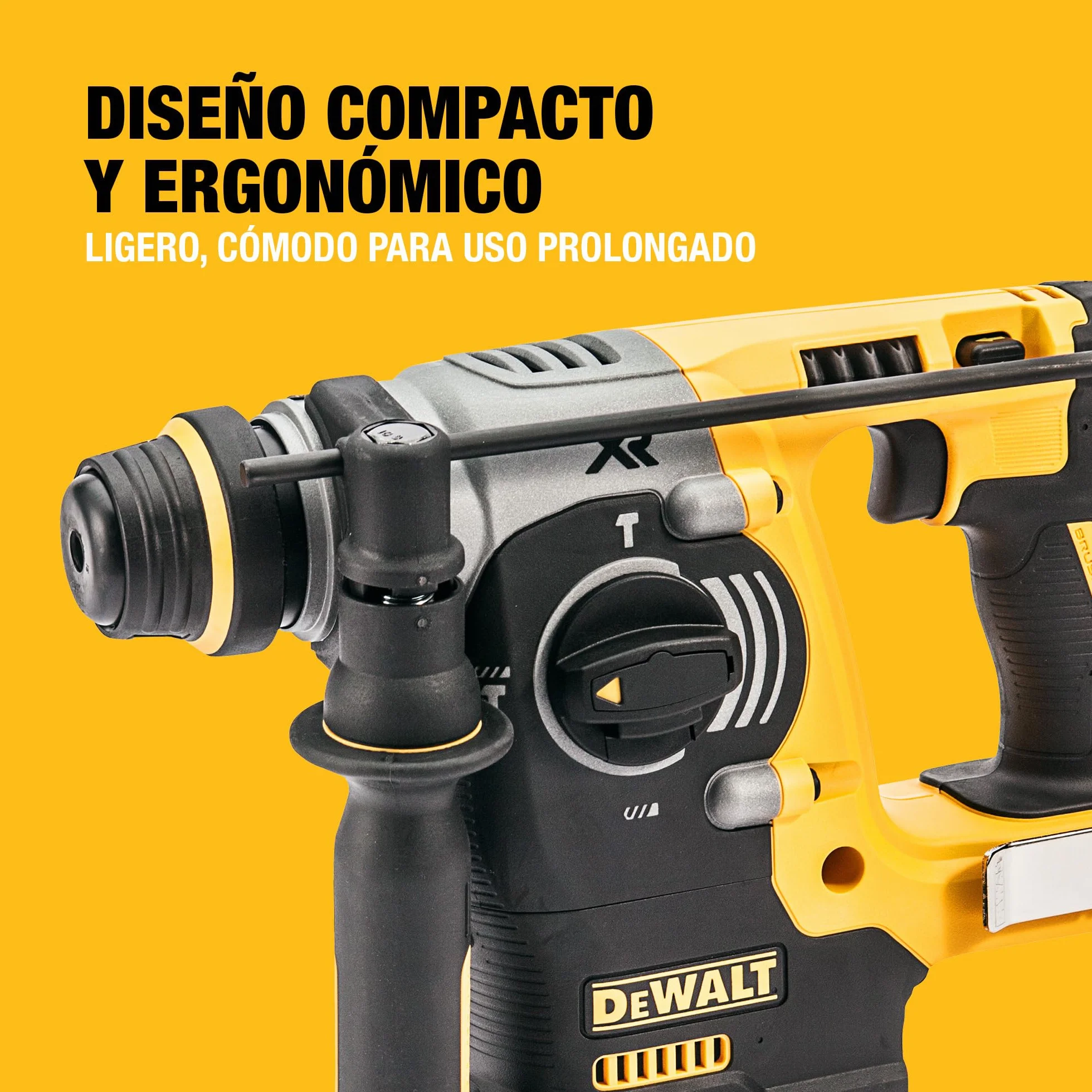 DEWALT Taladro Percutor Sin Escobillas SDS-Plus XR 18V de 24mm, No incluye Batería ni Cargador, DCH273N-XJ