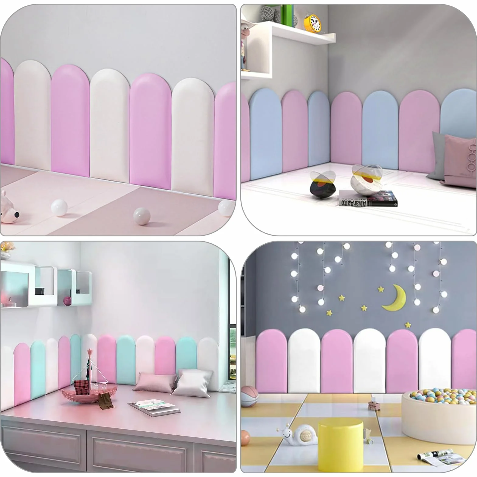 Paneles murales 3D adhesivos de poliuretano impermeables para habitación infantil, acolchados, cojín para colgar en la cabecera, cama