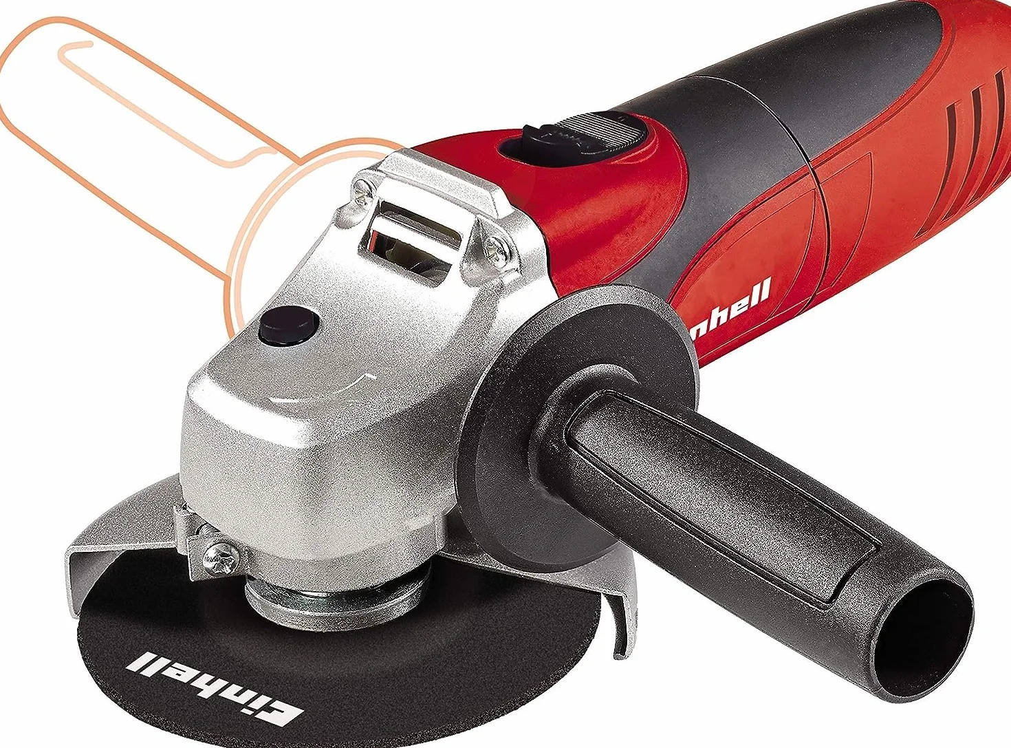 Einhell Amoladora angular TC-AG 115 (500 W, 12000 min.-1 velocidad, disco-Ø de 115mm, protector de disco, bloqueo de husillo, cabezal de engranaje de aluminio plano)
