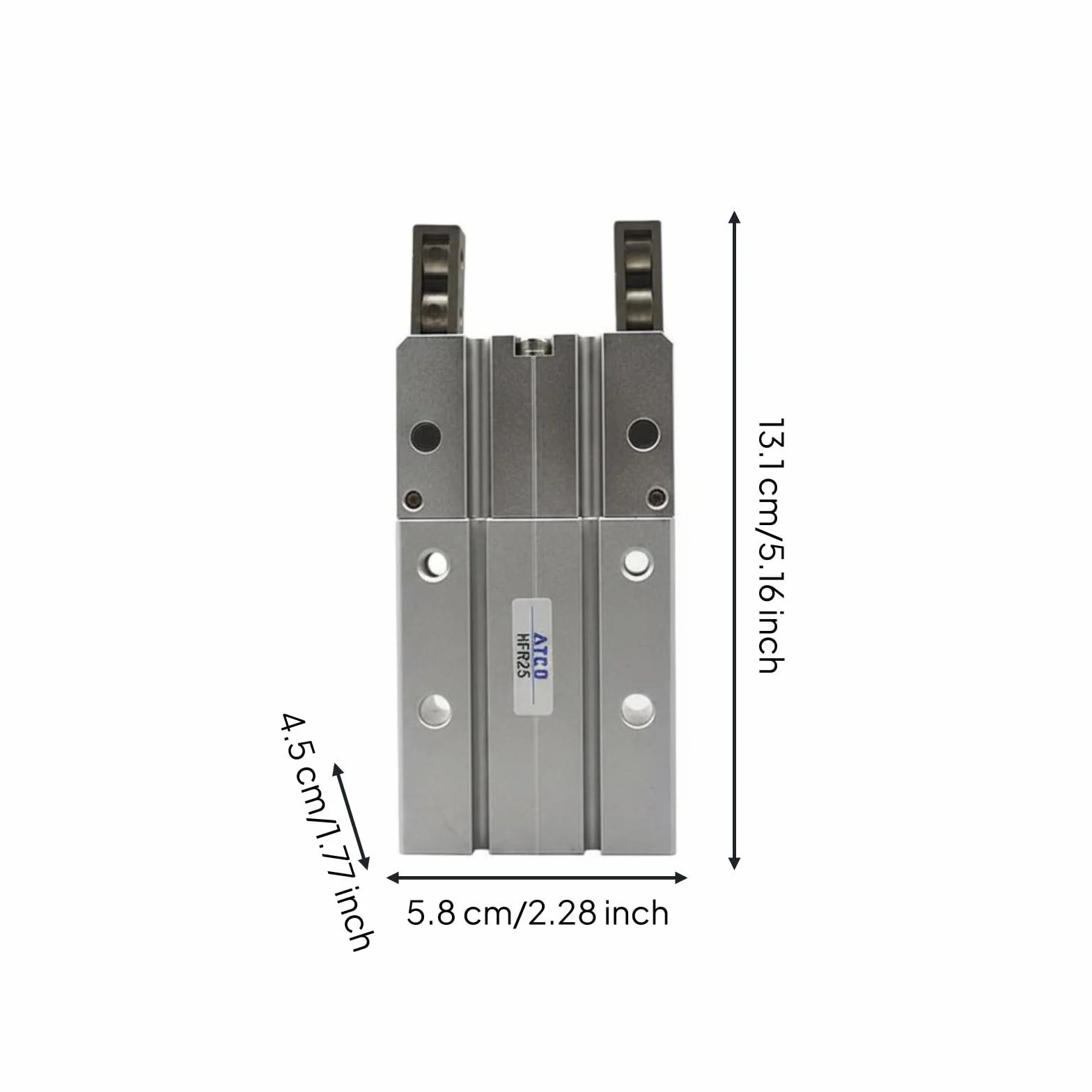 Pinza Neumática MHY2 Pinza Cilindro Garra Apertura Amplia de Doble Acción con Aleación de Aluminio y Preparación para Adecuada para Ensamblaje, HFR25