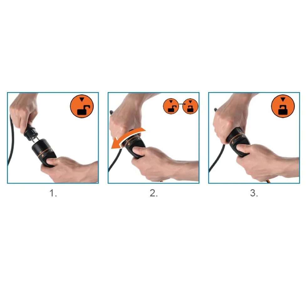 MAXTRACK NV7-25RL, cable de extensión de contacto de seguridad de 25 m con carrete de cable, conexión de enchufe bloqueable, rodillo de cable resistente, 12 kg de tracción, ideal para taller, jardín y