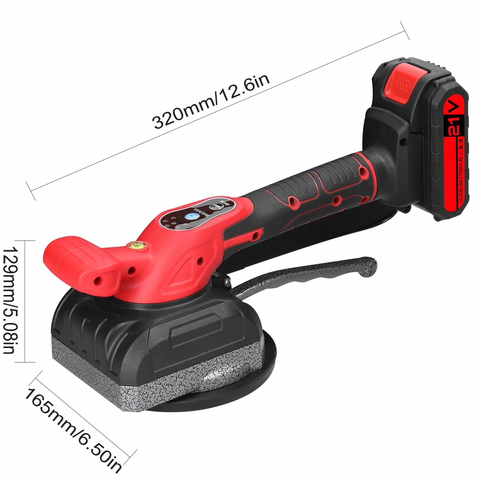 Maquina Vibratoria para Azulejos, VISLONE Máquina de Colocación de Azulejos de 21 V, Vibrador de Azulejos con 1 Batería de Litio de 1300 mAh y Ventosa Agrandada