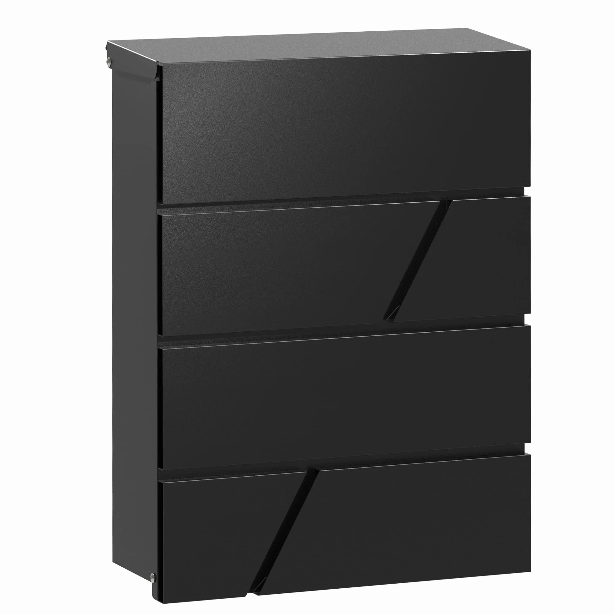 FERPASA® - Buzón Moderno de Pared para Exterior – Diseño Minimalista Premium en Acero Termolacado – Resistente a la Intemperie – Incluye Accesorios de Instalación (Negro)