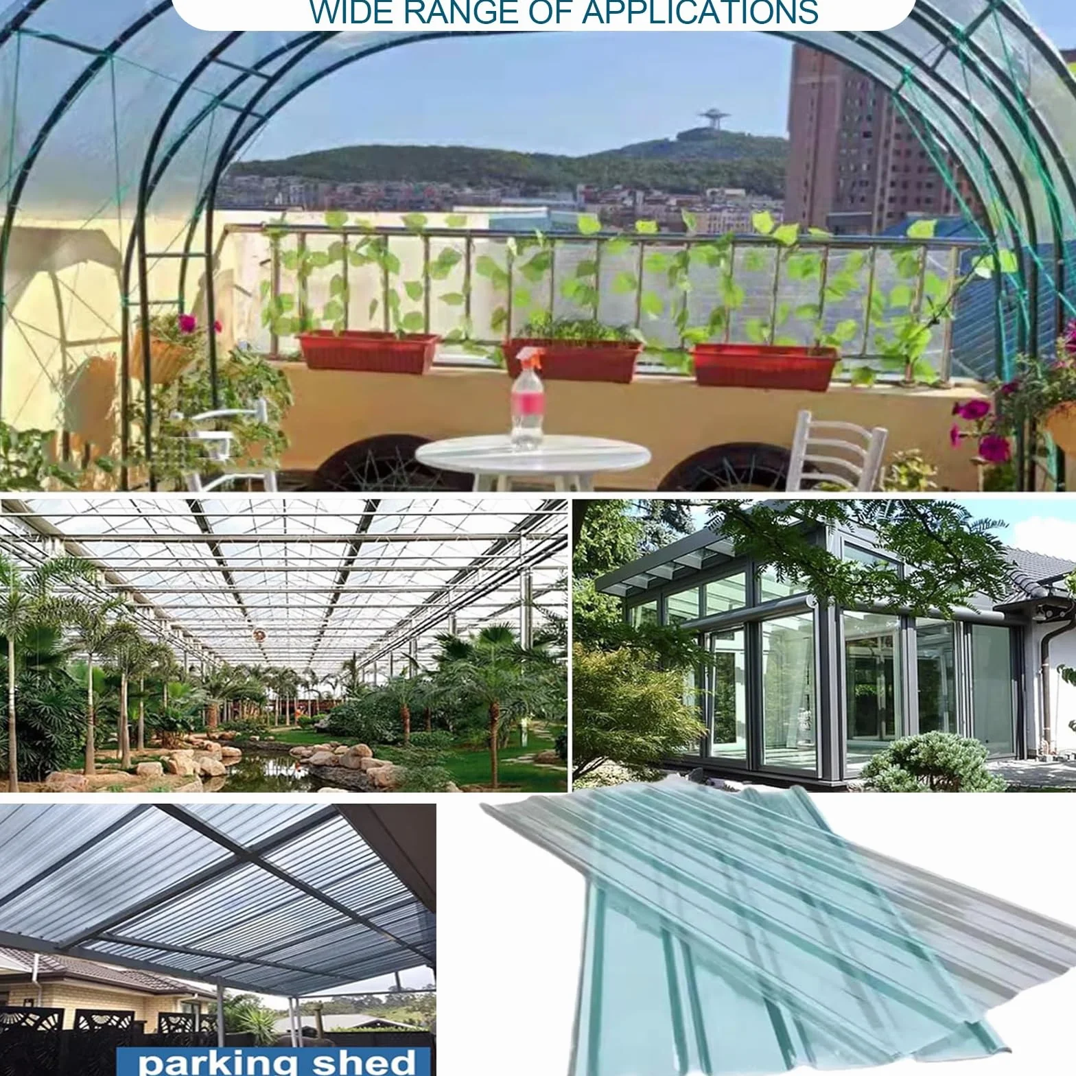 QWEASDF Paneles for Tejado de Alta Resistencia, Placa Ondulada Anti-UV, Chapas Perfiladas Techo Impermeable, FRP, Techo Cobertizo for Exteriores, Chapa Tejado(3pcs,0.9 * 0.6m/35 * 24in)