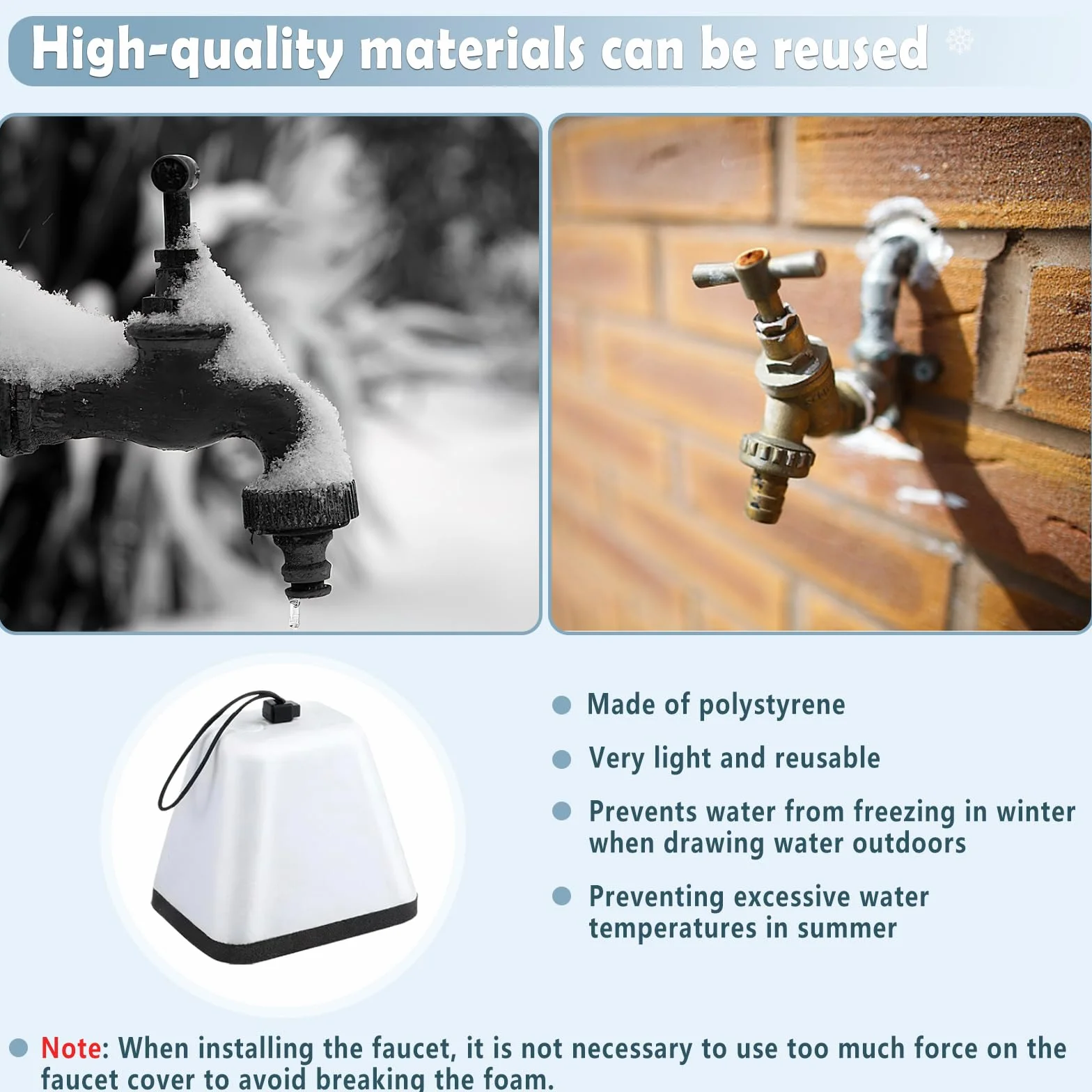 Protector Grifo Exterior Antihielo para Lluvia y Nieve