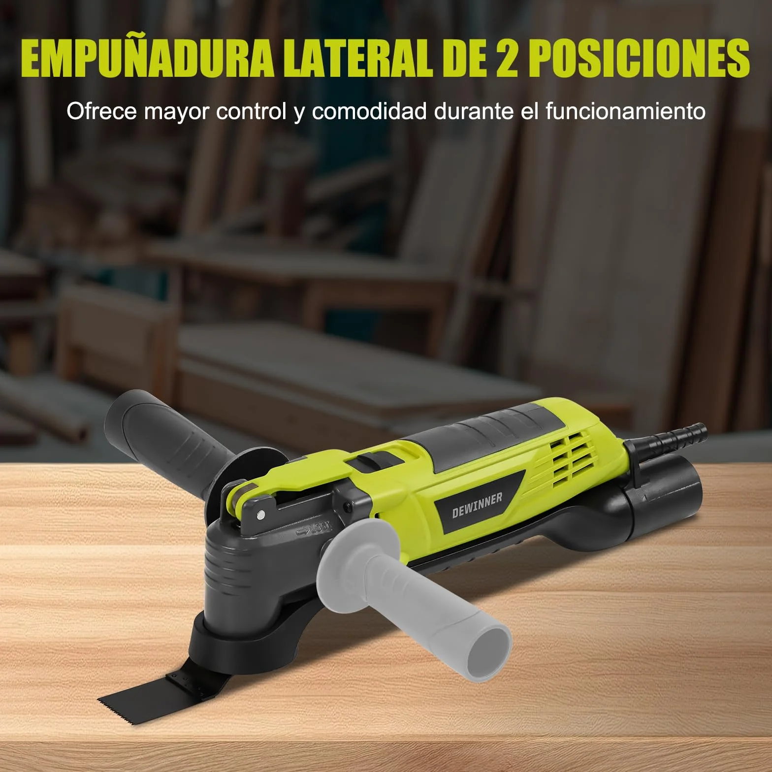 DEWINNER 300W Multiherramienta Oscilante con ángulo de oscilación de 3°, Herramientas Oscilantes con 6 Velocidades, 15000-22000RPM, 28 Accesorios, Herramienta Multifunción para Cortar, Lijar, Raspar