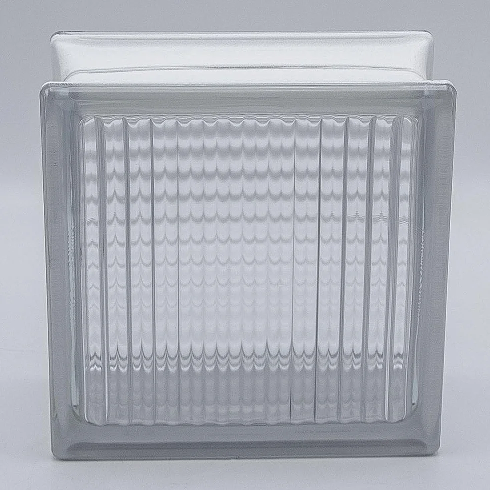 Bloque básico de cristal cruzado transparente, 19 x 19 x 10 cm, 6 unidades