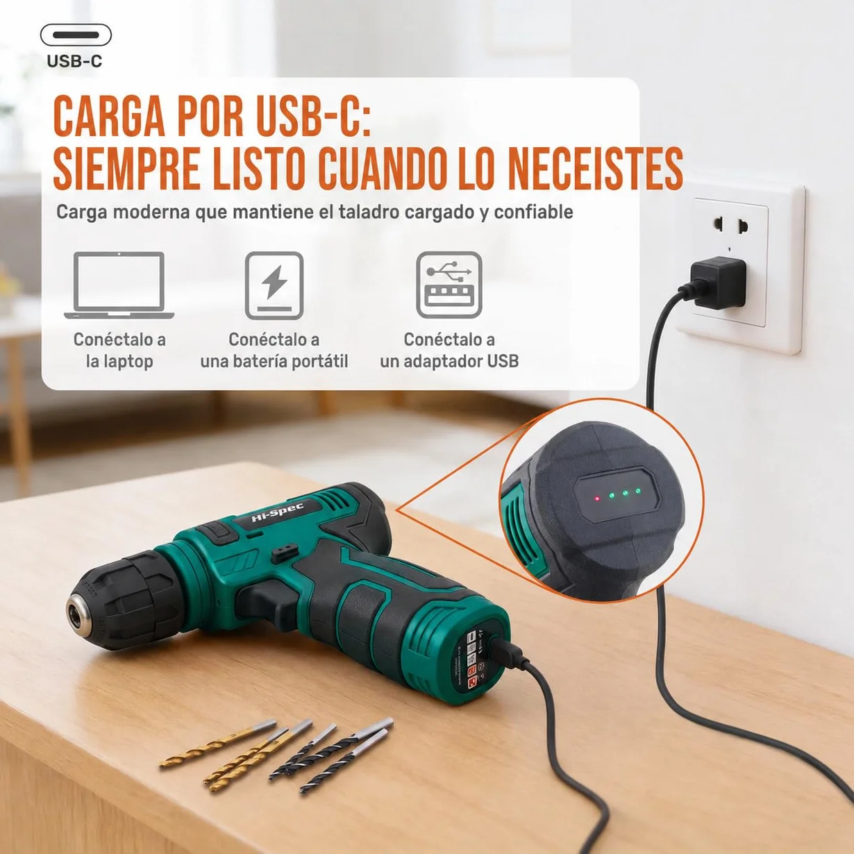 Hi-Spec Kit Herramientas Casa Multiusos Color Verde, Caja Herramientas con Atornillador Eléctrico Inalámbrico 8V, Maletín Portátil para Bricolaje Doméstico