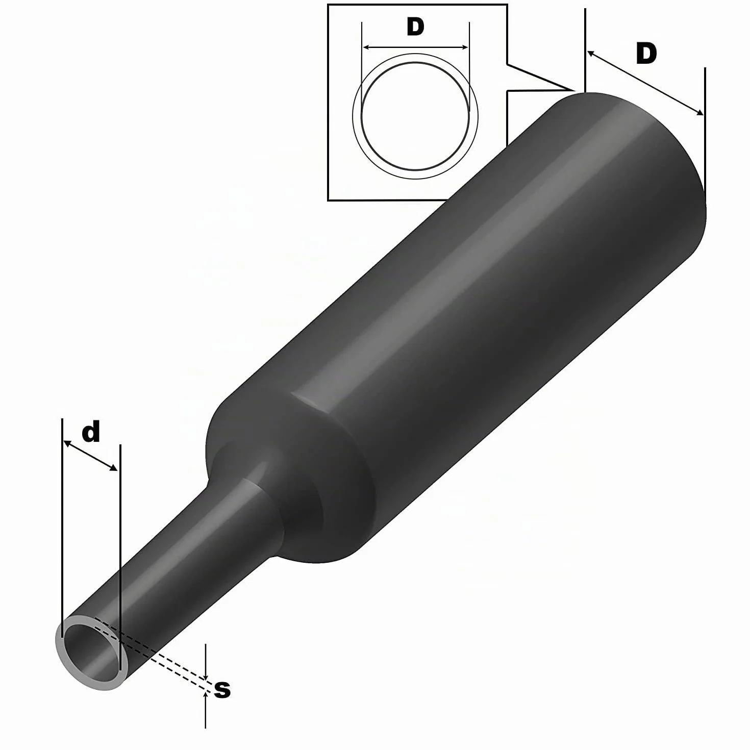 ISOLATECH Tubo Termorretráctil Ø30mm x 1m - Negro, Sin Adhesivo - Relación de Retracción 2:1 - Poliolefina - Resistente a UV y Sin Marcado - Por Metros para Aislar Cables y Conexiones Soldadas