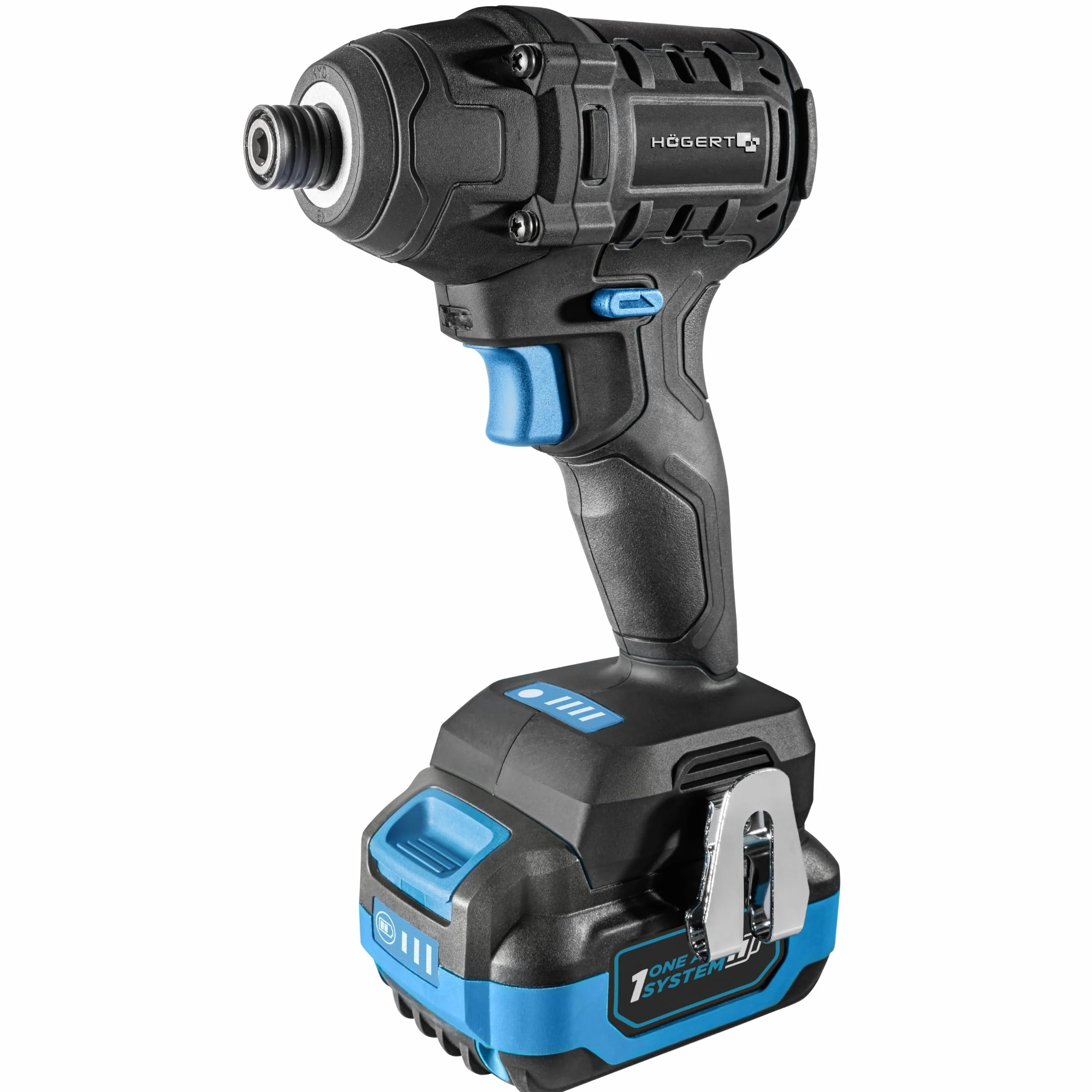 HÖGERT TECHNIK Set de taladro percutor a batería 18V, 200 Nm y 100 Nm, 2 atornilladores de impacto sin escobillas, 2 baterías, cargador 4A, iluminación LED, engranaje metálico, para madera y metal