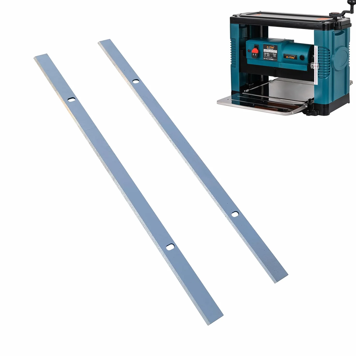 KATSU Tools Paquete de 2 cuchillas para cepilladora de espesores, 330 x 16,2 x 1,8 mm, cuchilla de cepillado HSS para 100772 1850W 330 mm, accesorio para herramientas de carpintería