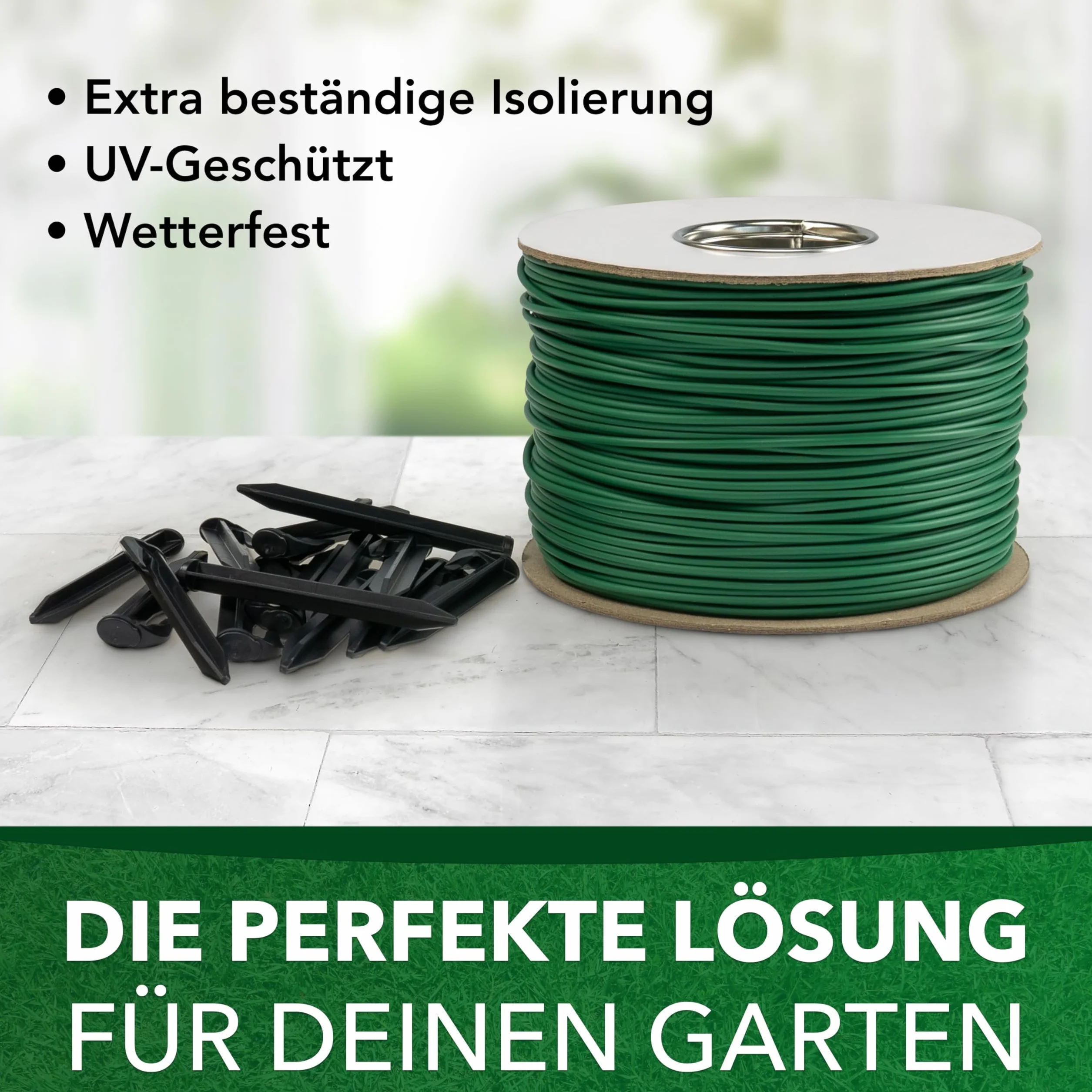 Genisys Cable Compatible con LANDROID de Worx Cable limitador de Robot cortacésped - HQ - en Carrete de Cable - Ø2,7mm, Longitud:150m