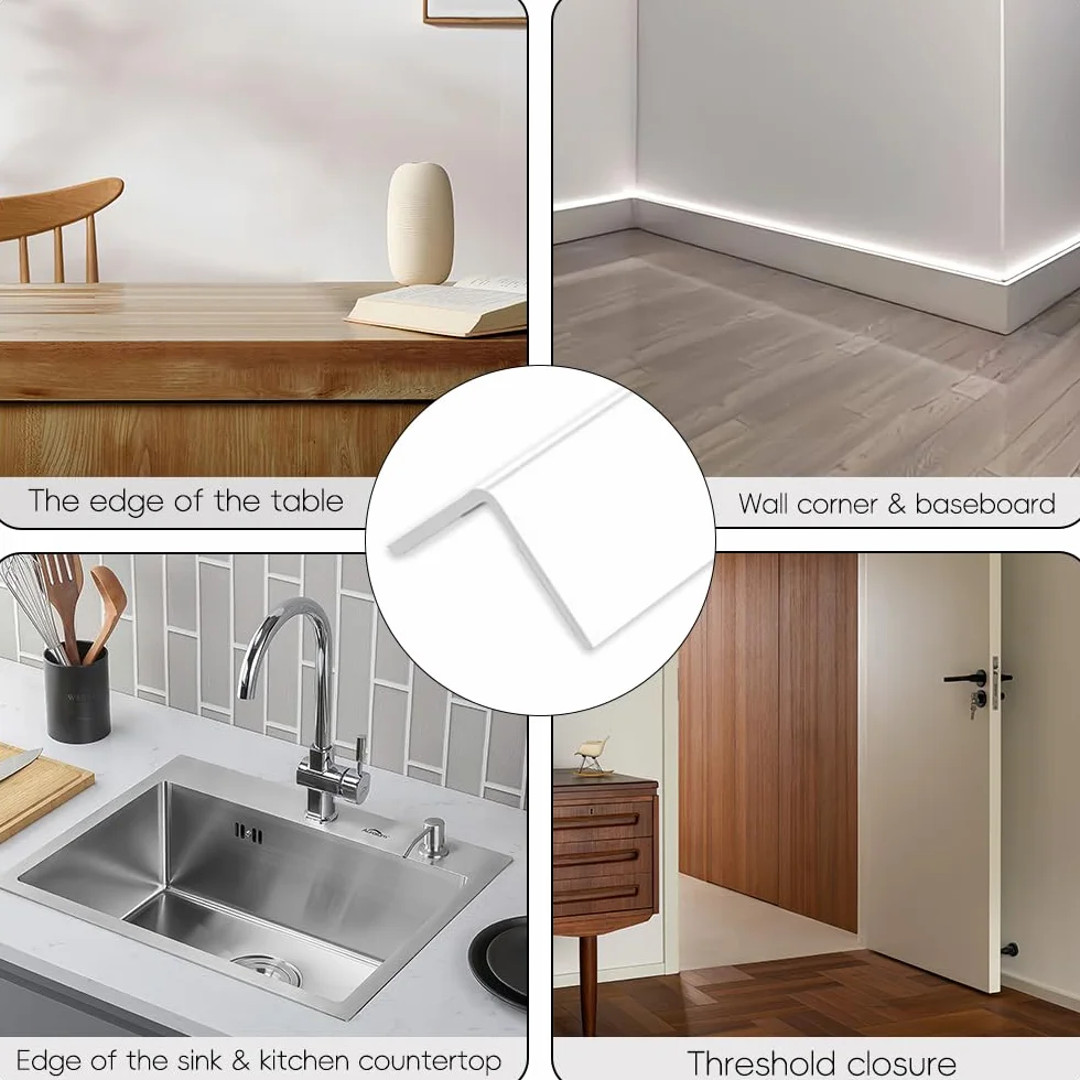Cantos Autoadhesivos Protector Esquinas Pared Moldura Decorativa Adhesiva Blanco 4cm×5m