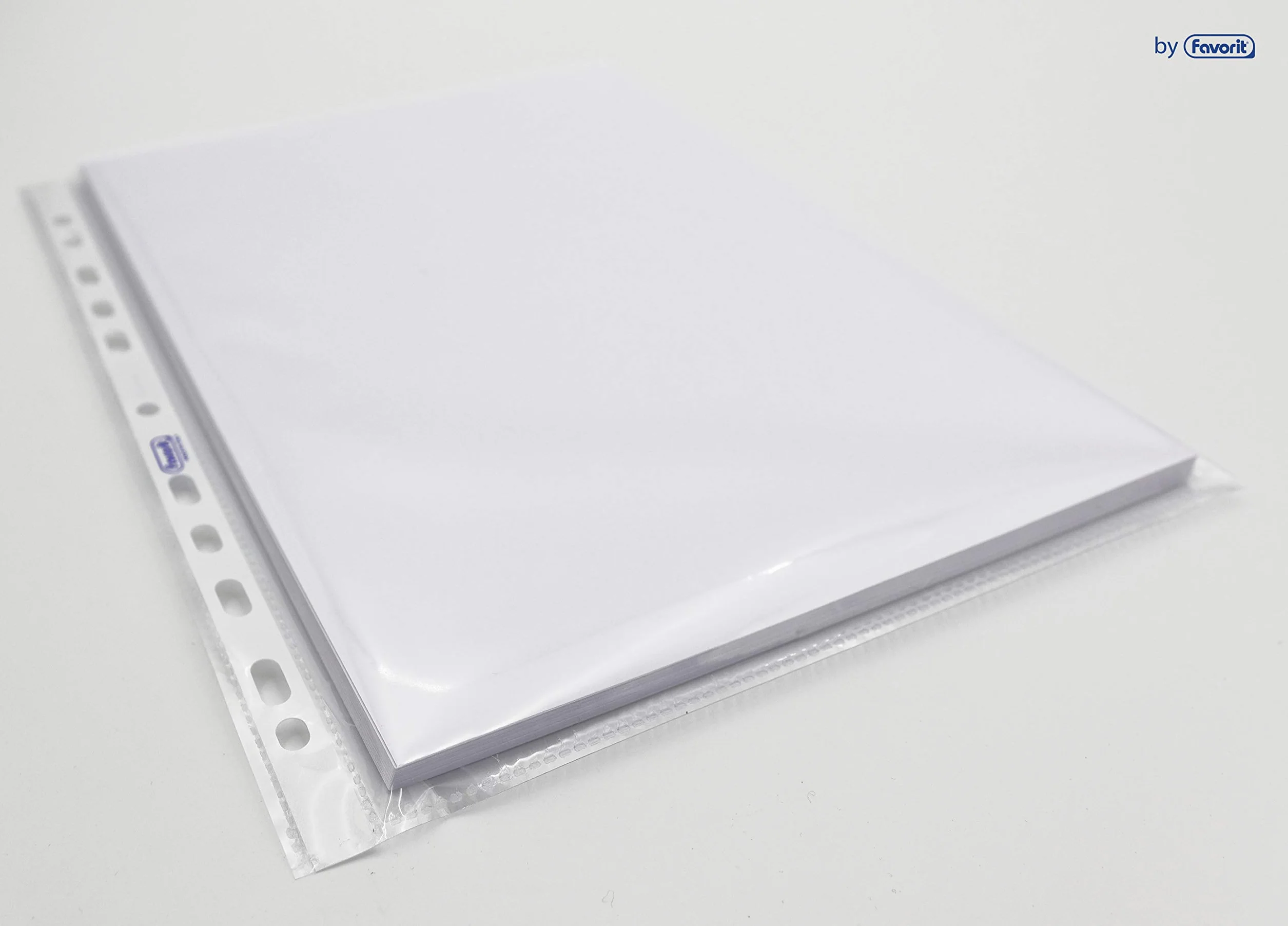 Favorit Sobres transparentes con agujeros, 100 unidades, acabado liso, formato interior 22 x 30 cm