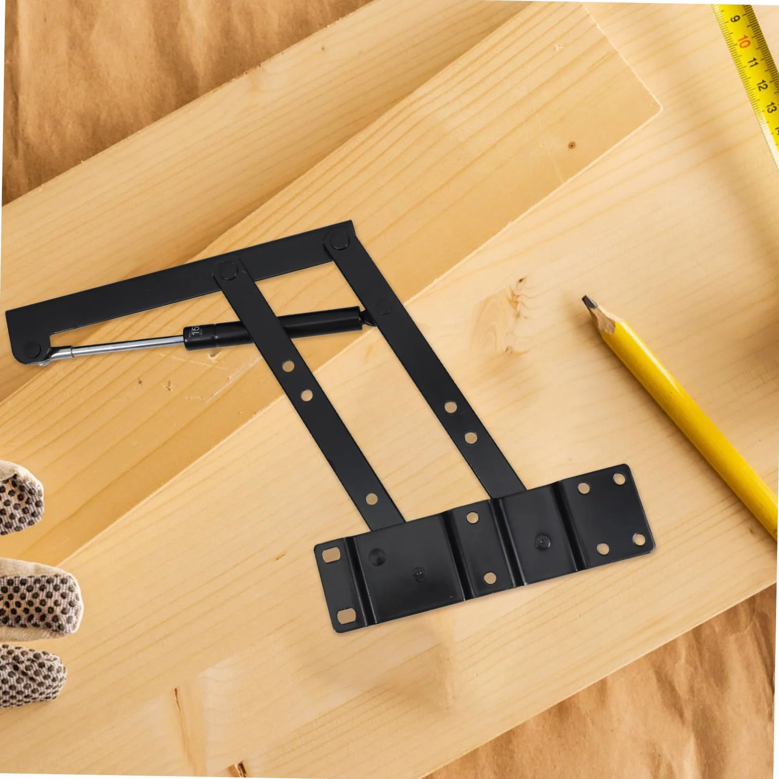 HEMOTON Soporte Elevador de Muebles de Hierro Negro Resistente Estructura Fuerte y Optimización de Espacio para Mesa Baja Funcional y Telescópica