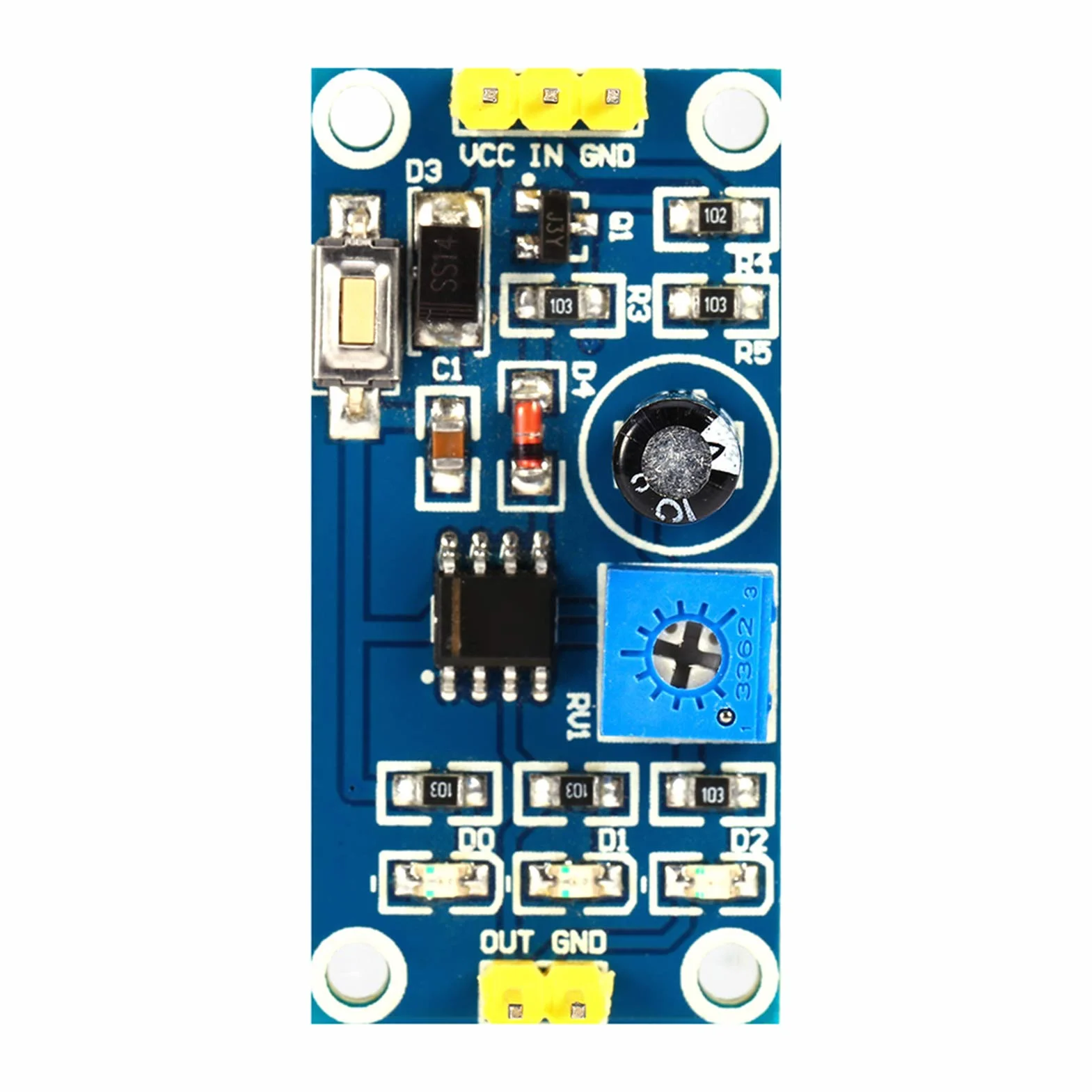 Módulo temporizador de relé de retardo ajustable NE555 - Control de temporización de 0 a 120 s para automatización - Disparador externo con indicador LED - Compatible con 5-12 V