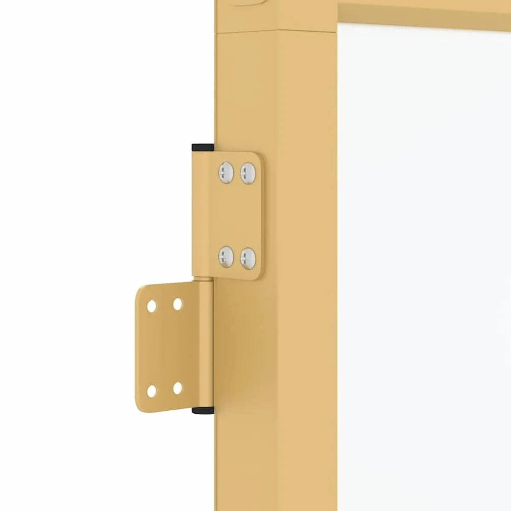vidaXL Puerta de Interior, Puerta de Panel, Panel de Privacidad, Puerta Decorativa para Dormitorio Baño, Vidrio Templado y Aluminio Dorada