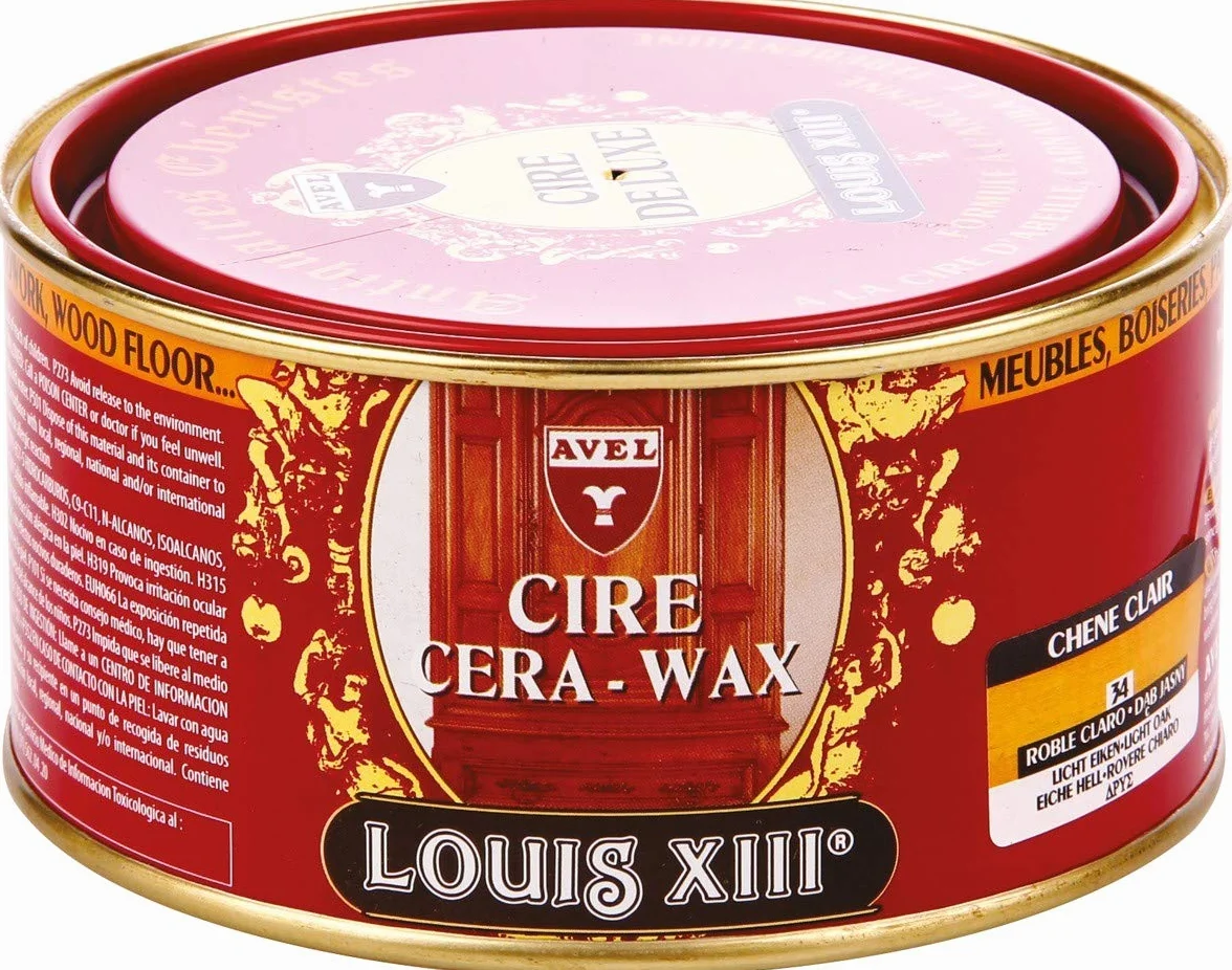 Louis XIII Cera de Lujo para Madera 500 ml – Pasta con Cera de Abeja y Carnauba | Nutre, Protege y Abrillanta | Acabado Satinado Profesional | Roble Medio (33)