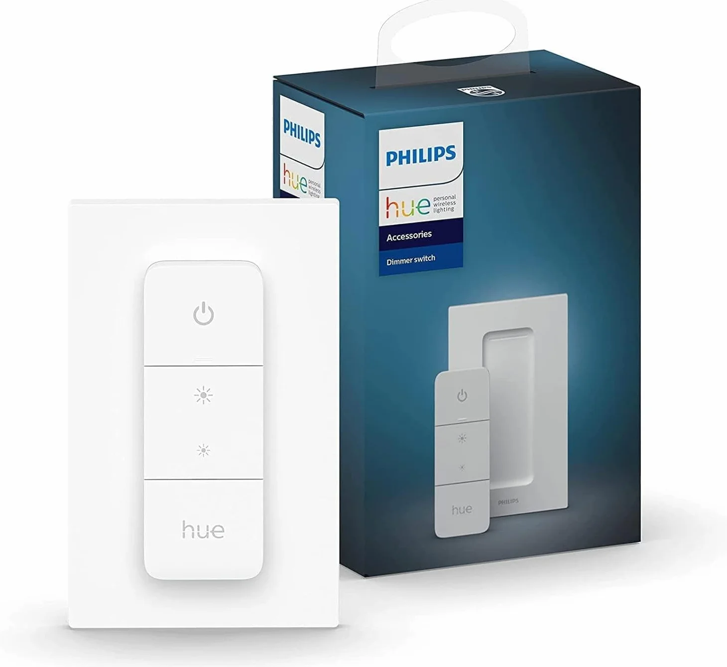 Philips Hue - Dimmer Switch, Regulador inteligente inalambrico para sistema iluminación Hue, para iluminación de interior, sala de estar, dormitorio.-