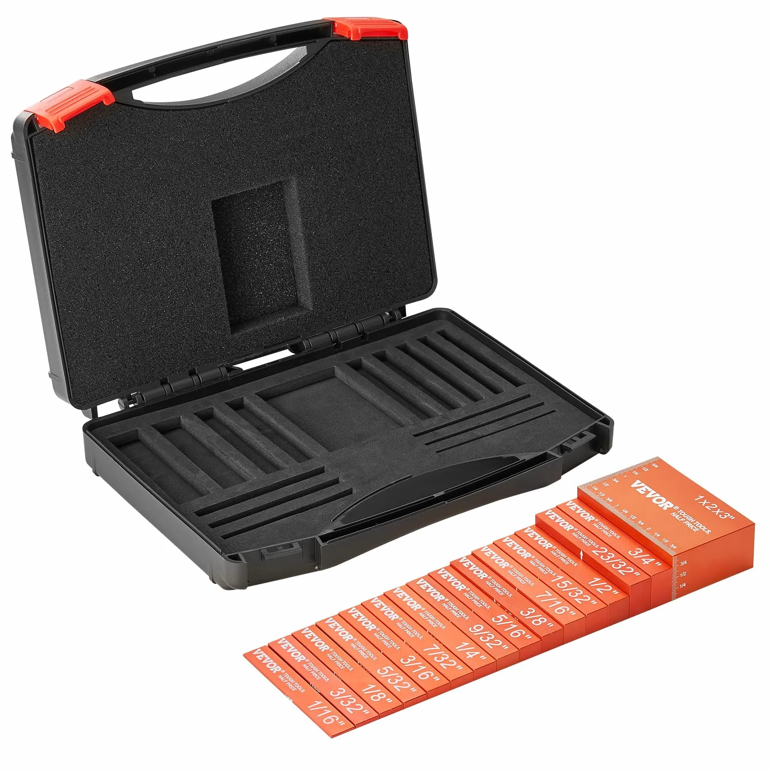 VEVOR Bloques de configuración de herramientas para carpintería juego de bloques medidores de altura de precisión de 16 piezas con marcas de tamaño claramente grabadas con láser con estuche
