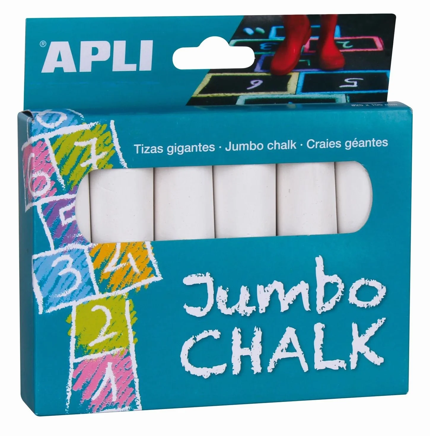 APLI Tizas jumbo blancas 6 u