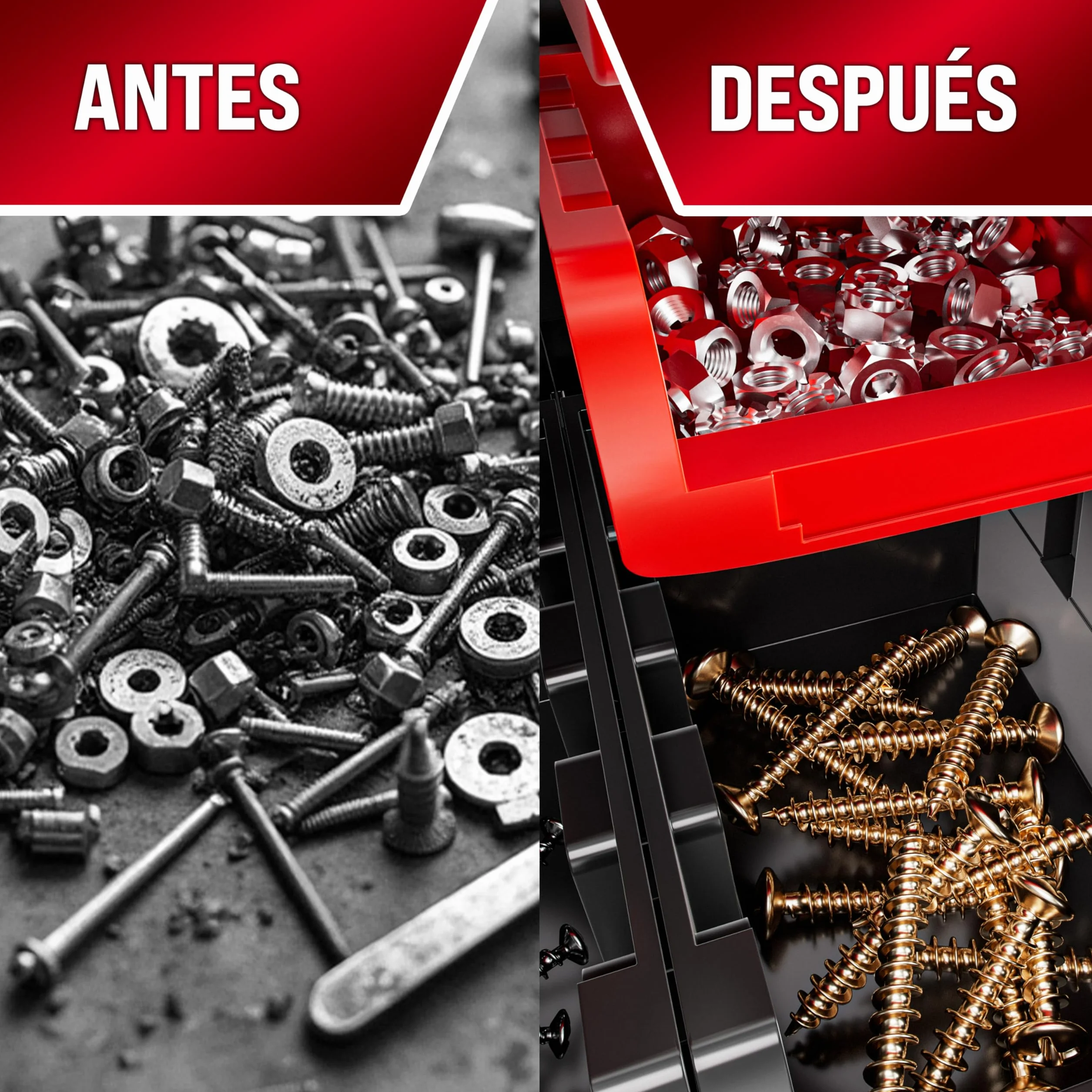 DEUBA® Organizador de Herramientas de Pared Cajas Apilables Paneles Perforados Ampliable Portaherramientas Sistema Almacenamiento Taller 43 Pzas