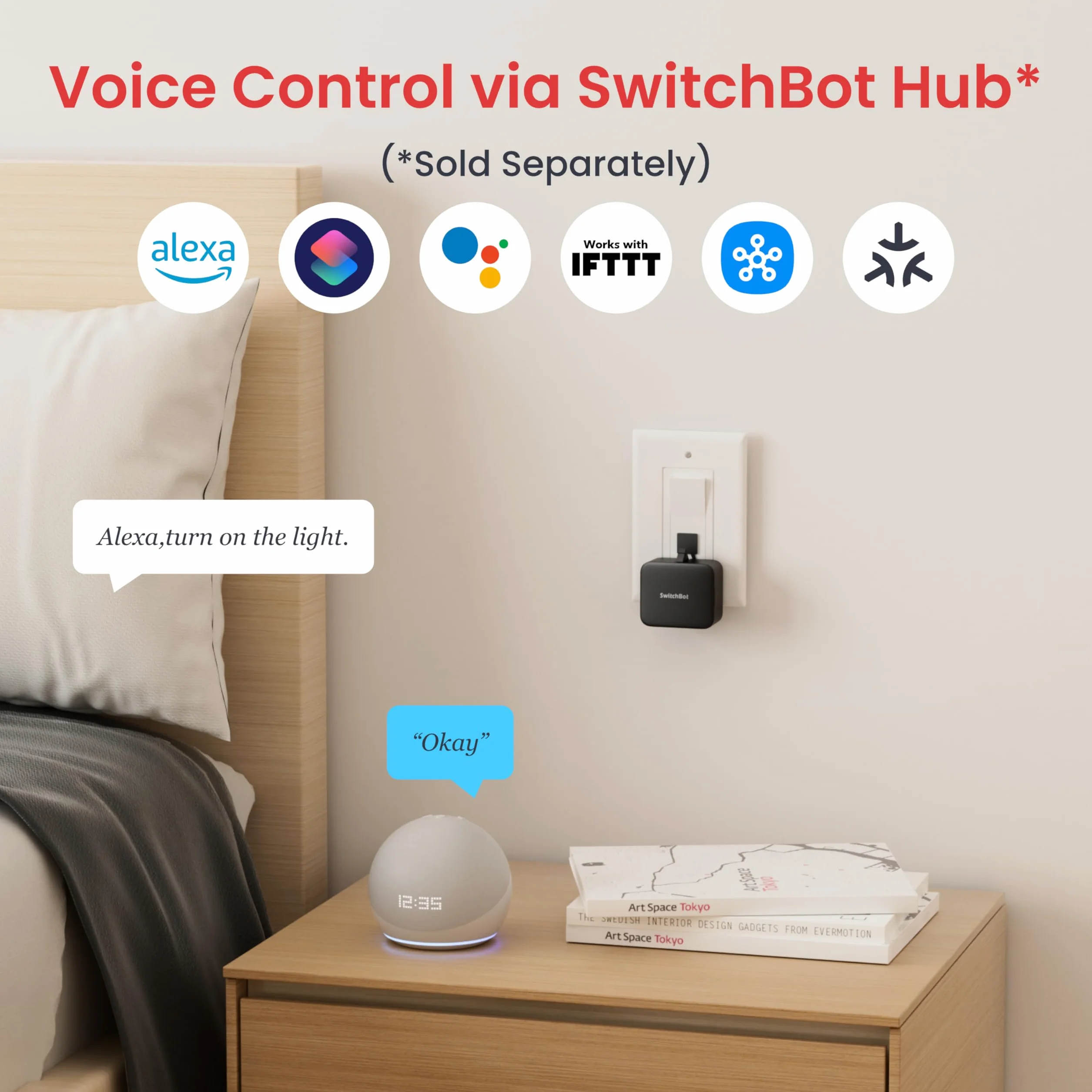 SwitchBot Smart Switch Button Pusher - Bluetooth App o Control de Temporizador, Fácil de Usar con 3 Modos, Necesita SwitchBot Hub para ser Compatible con Alexa, Google Assistant, Siri, IFTTT (Negro)