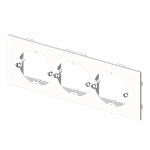 Unex 73653-2 U24X Placa Triple para Mecanismo Universal, Blanco, 92 mm Altura x 250 mm Ancho