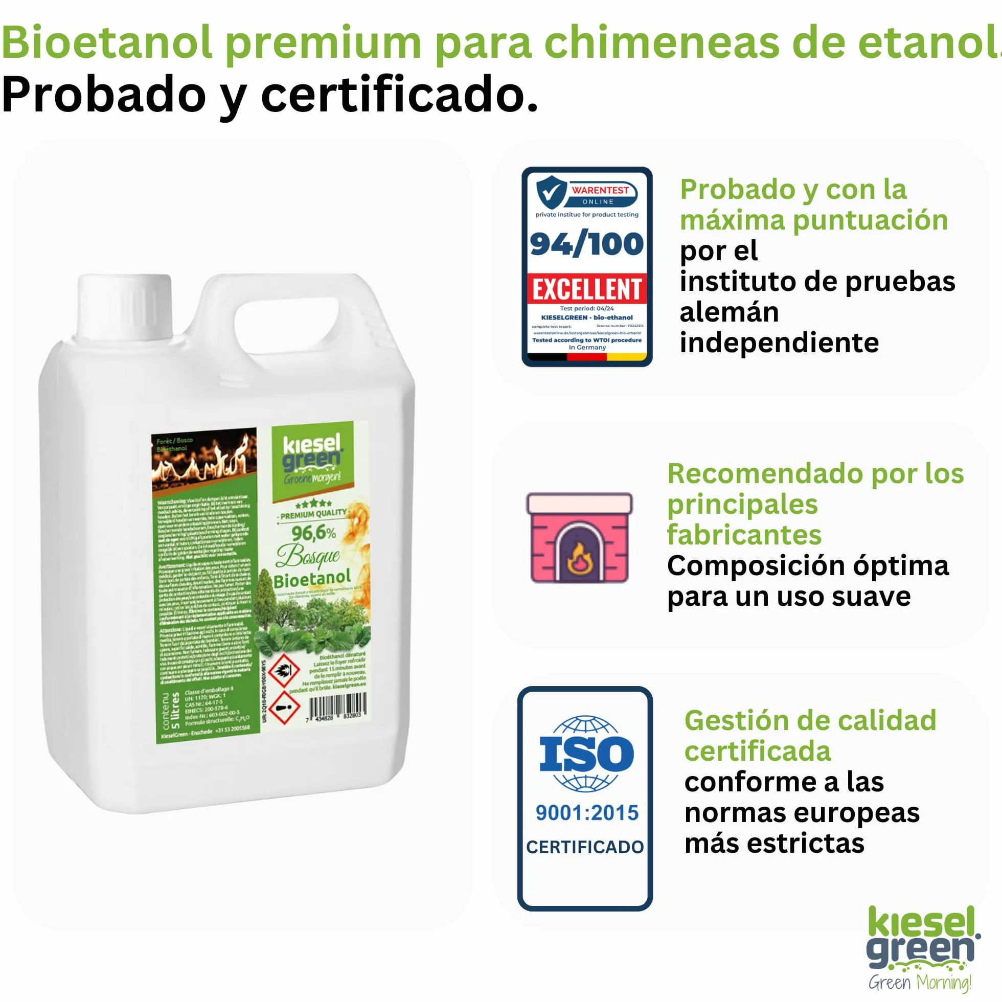 Bioetanol 5 Litros con Fragancia para Chimenea de Etanol, Bioalcohol Ambiente
