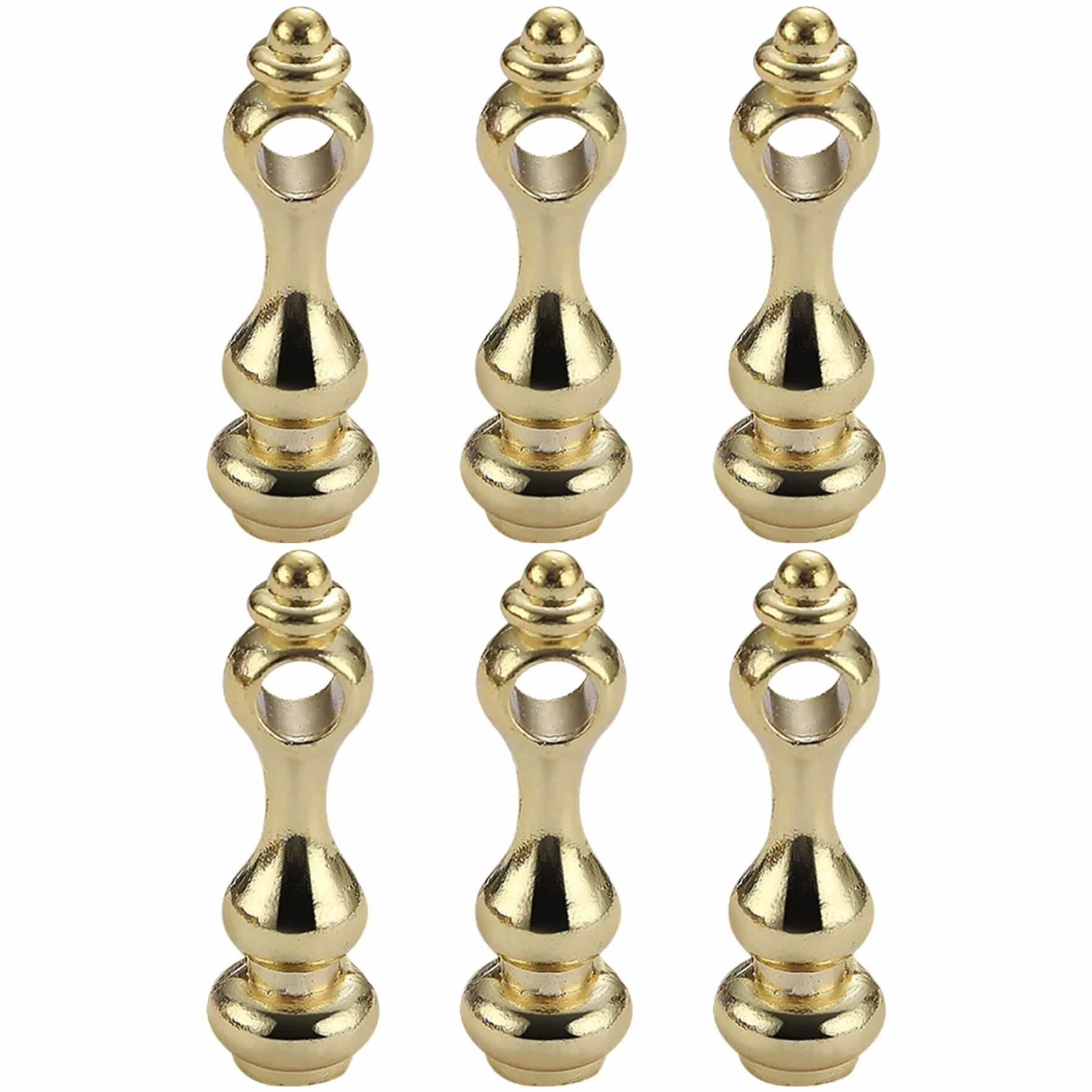 Riel de galería de 6 piezas, riel de estante de aleación de zinc, husillos de metal resistentes para escaleras, rieles de galería dorados para estantes, gabinete de vino, dorado