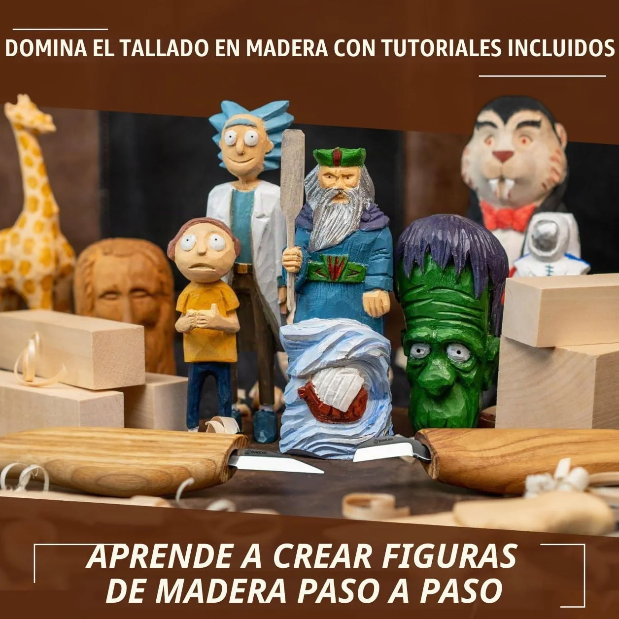 BeaverCraft S16 Juego de Tallado en Madera para Niños Principiantes Cuchillos Sloyd Detalle Bloques Tilo