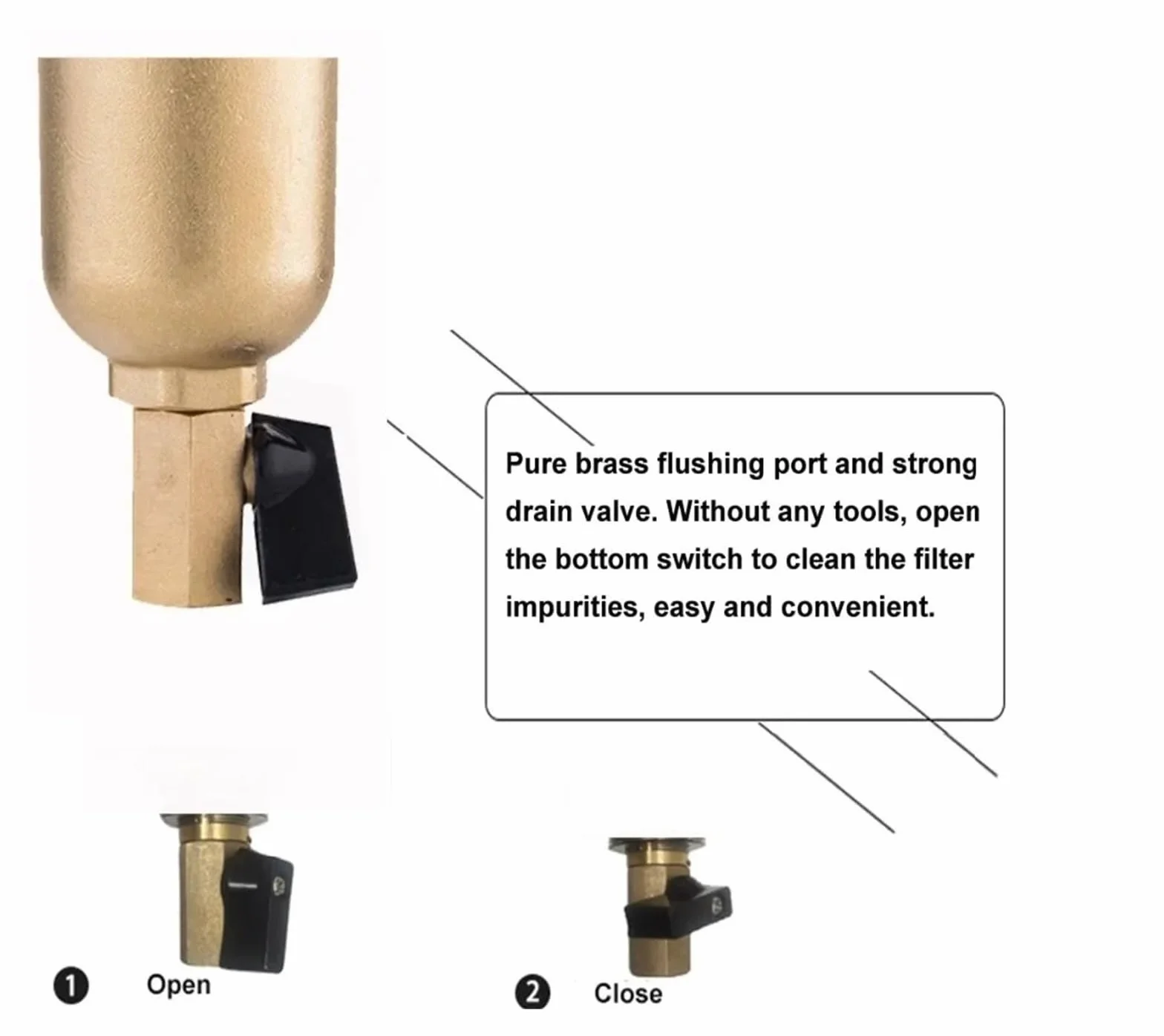 Prefiltro de agua caliente Sistema purificador de latón completo Prefiltro de malla de acero inoxidable con indicador de agua caliente Con función de filtración de alta eficiencia(Whole brass,25MM 0.7