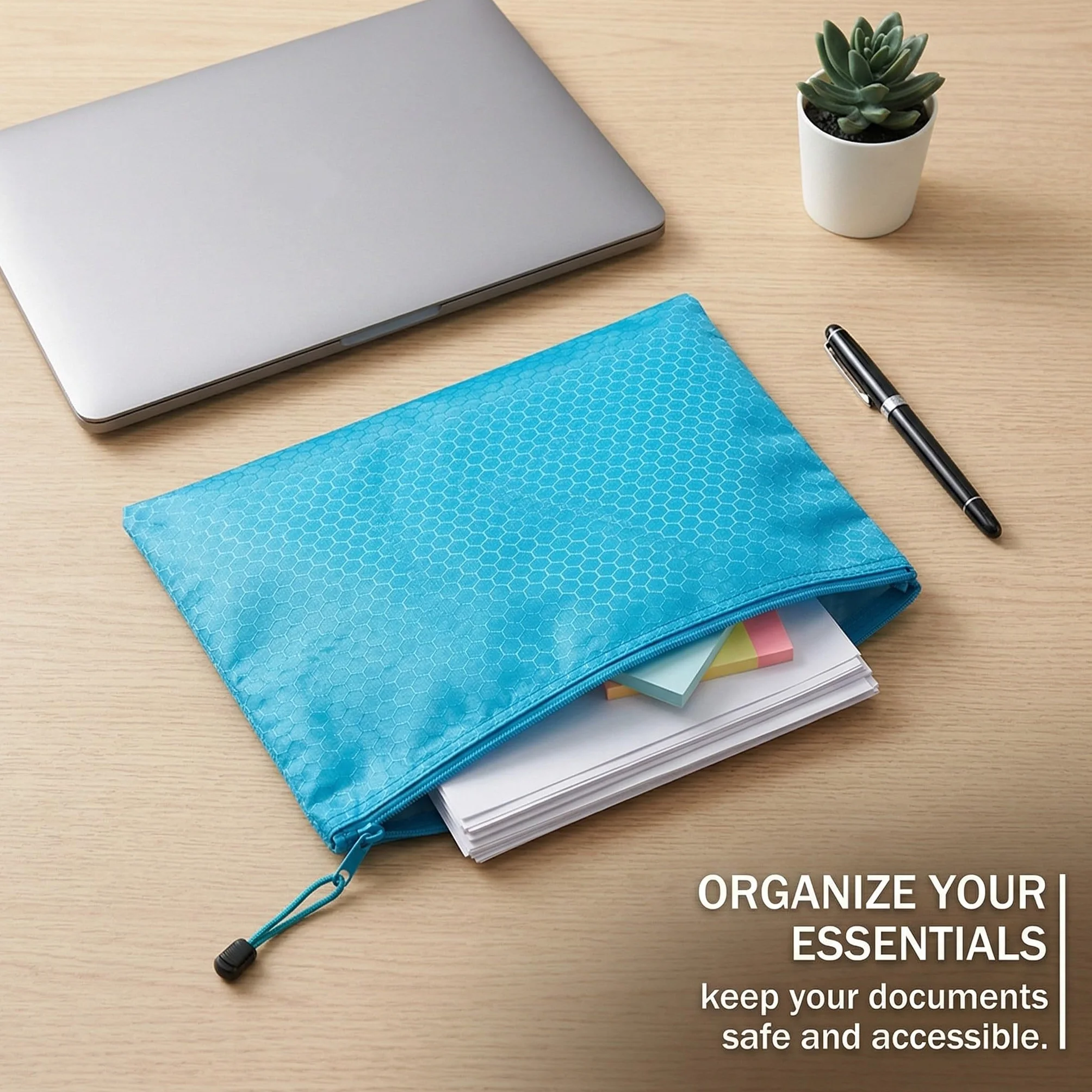 Bolsas impermeables para dinero A5 5 unidades cremallera verde rosa azul morado amarillo