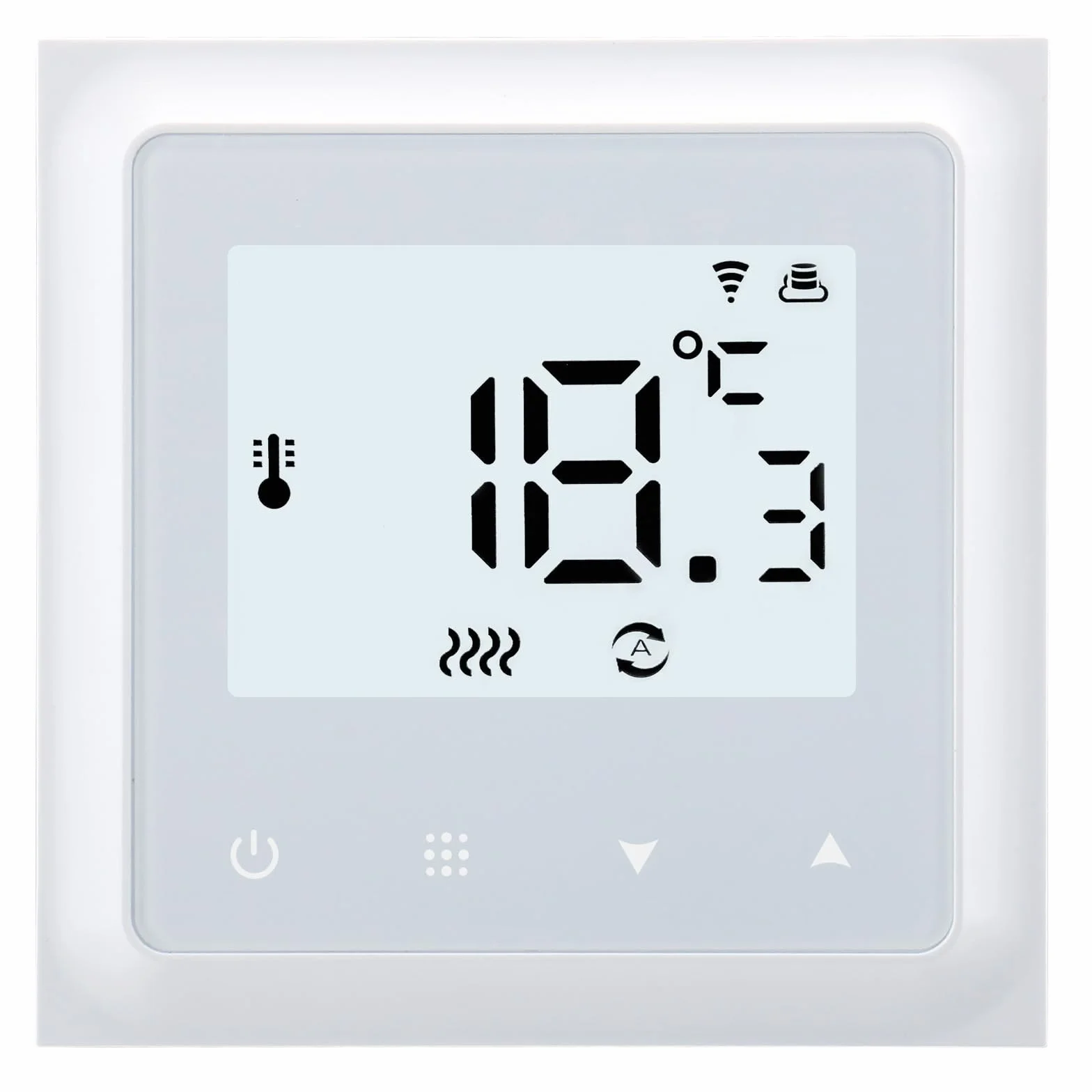 Wengart Termostato WiFi Inteligente WG011, Modo Calor/Frío para Suelo Radiante Y Aerotermia, Detección De Ventana Abierta, Compatible con Tuya Smart Life, Alexa Y Google Home, AC230V 3A, Blanco