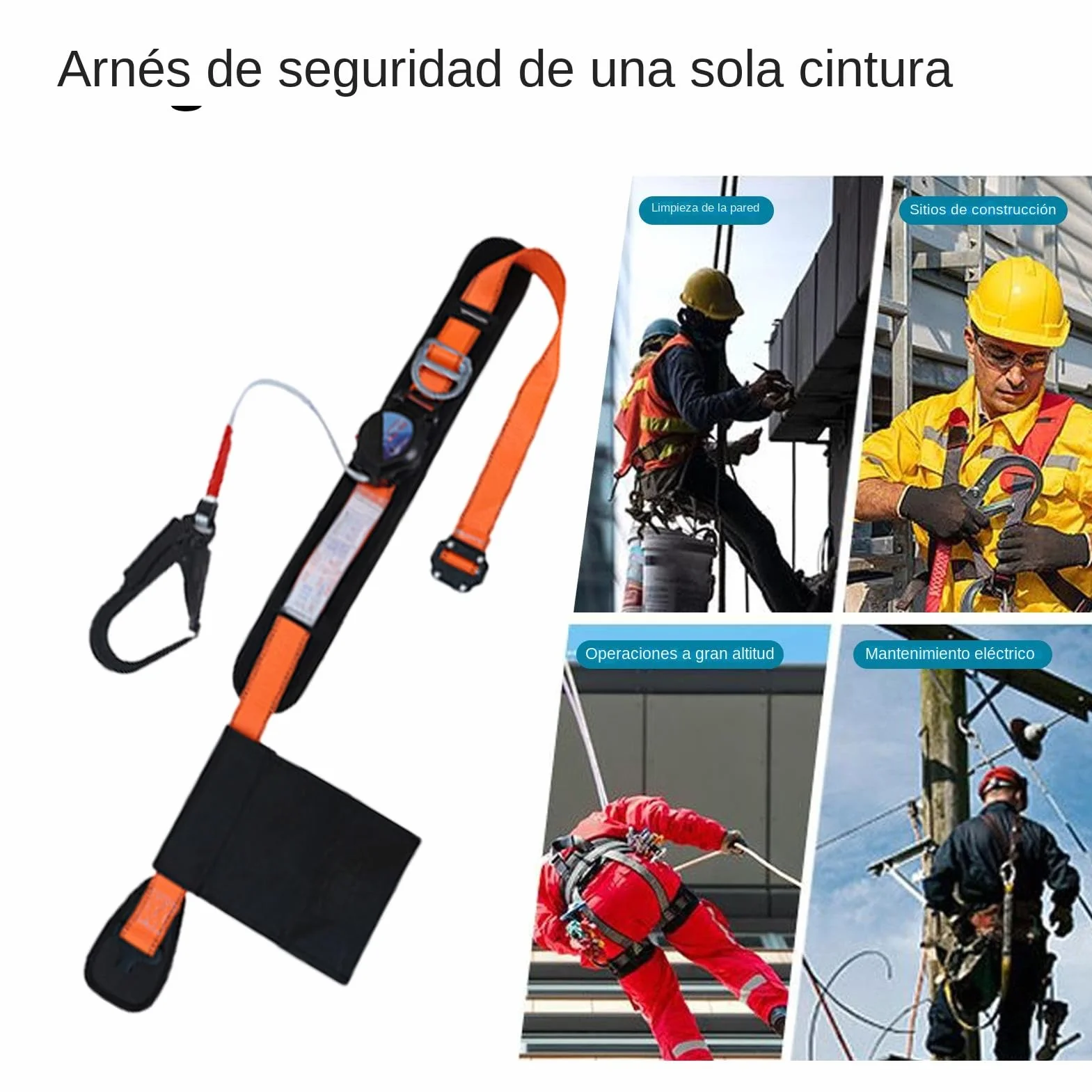 Genérico Arnés De Escalada | Cinturón De Trabajo Con Arnés De Protección | Equipo de Seguridad Anticaída con Liberación Rápida para Trabajos en Altura y Sujeción de Estructuras