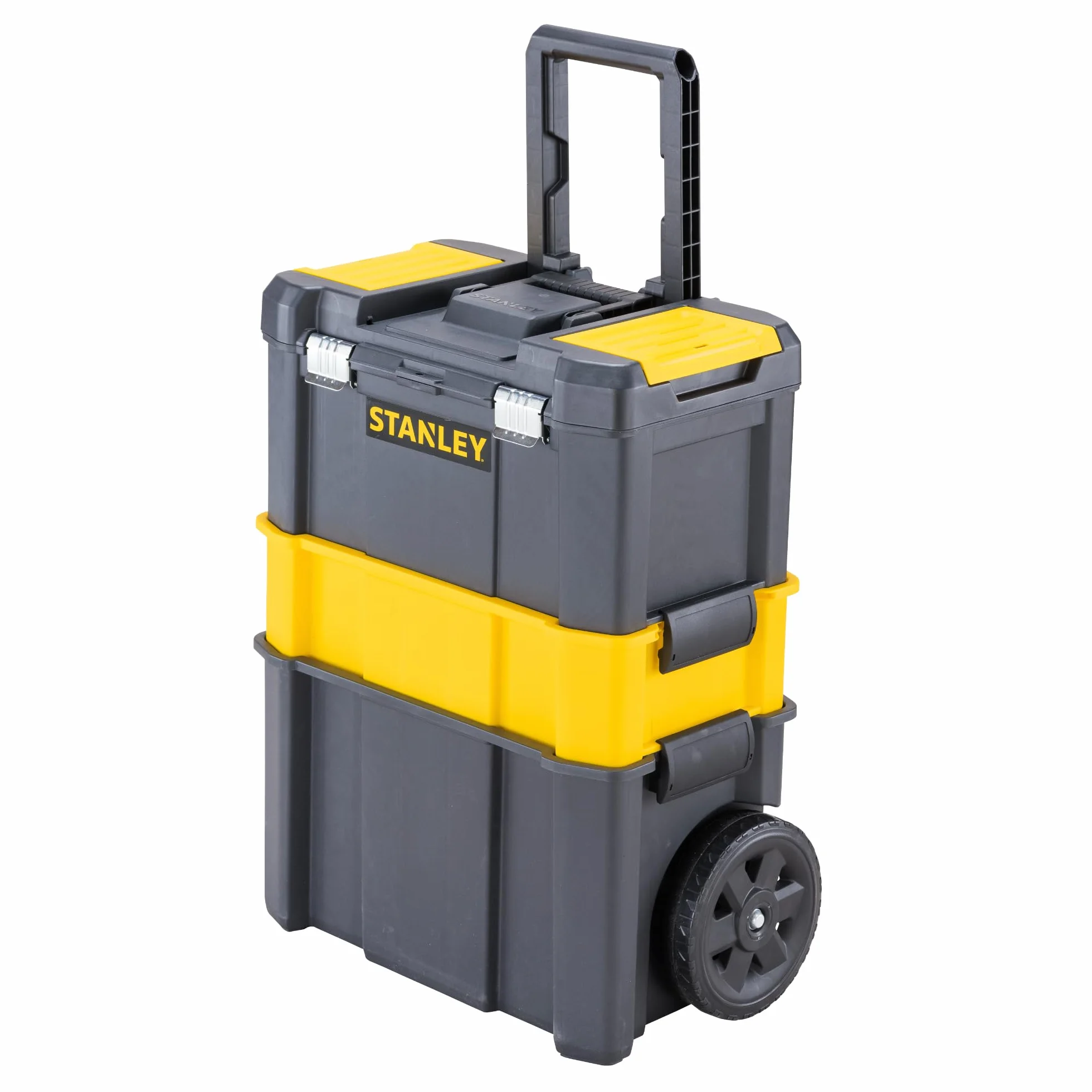 STANLEY Caja de Herramientas Rodante Esencial, Taller Móvil 3 en 1 con Unidades Apilables, Solución Portátil para Herramientas, STST1-80151.