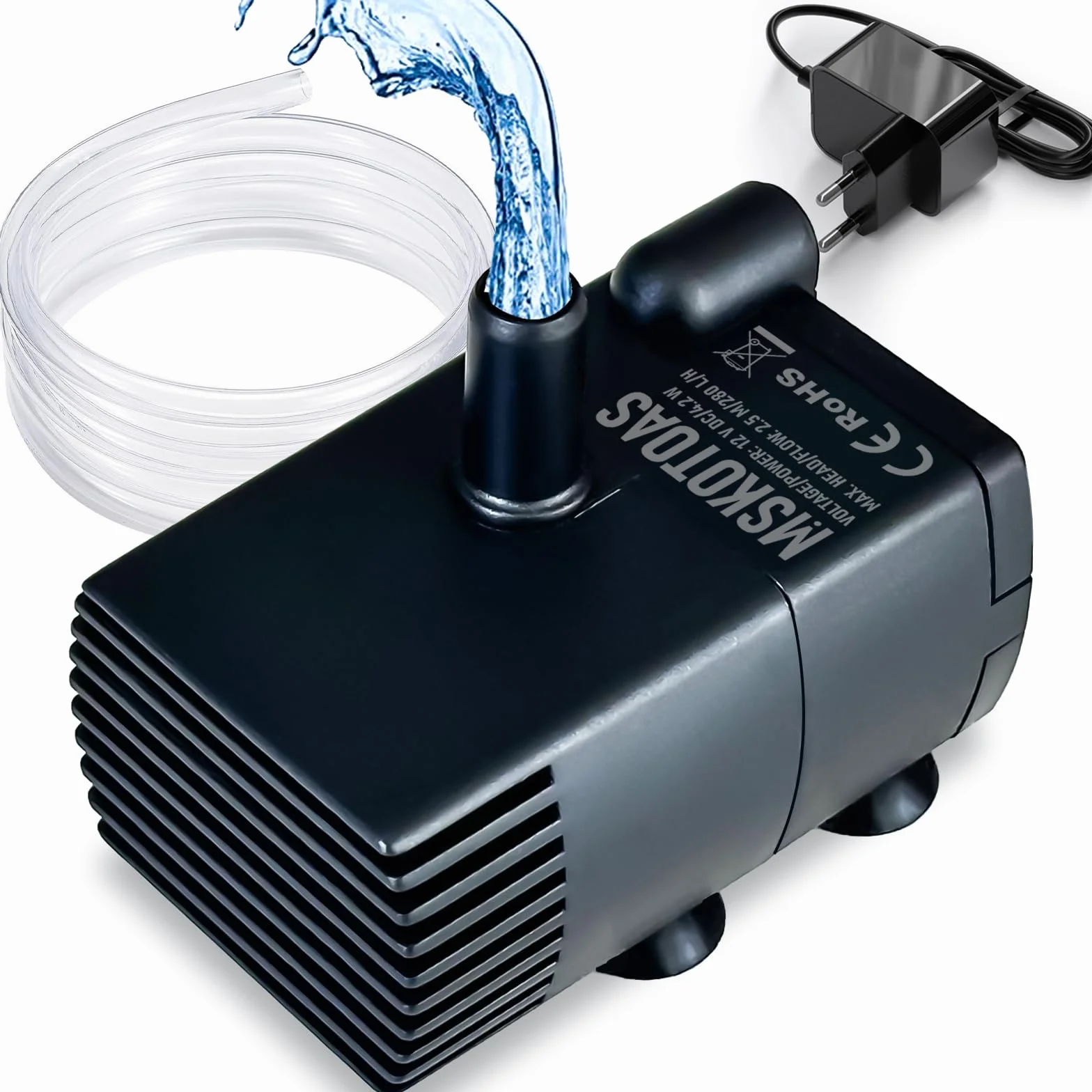 Bomba de sumidero pequeña automática con sensor de agua, elevación de 2,5 m, 280 L/h con tubo de 1,8 m, mini bomba de extracción de condensado HVAC de 115/230 V con interruptor flotante para