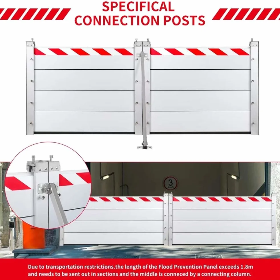 Barrera Anti Inundaciones Barrera Contra Inundaciones Garaje Barrera Contra Inundaciones Aluminio Trabajo Pesado Deflector de Protección Contra Inundaciones para Sótano/Puerta de Entrada HXQSL(5.9x4.6