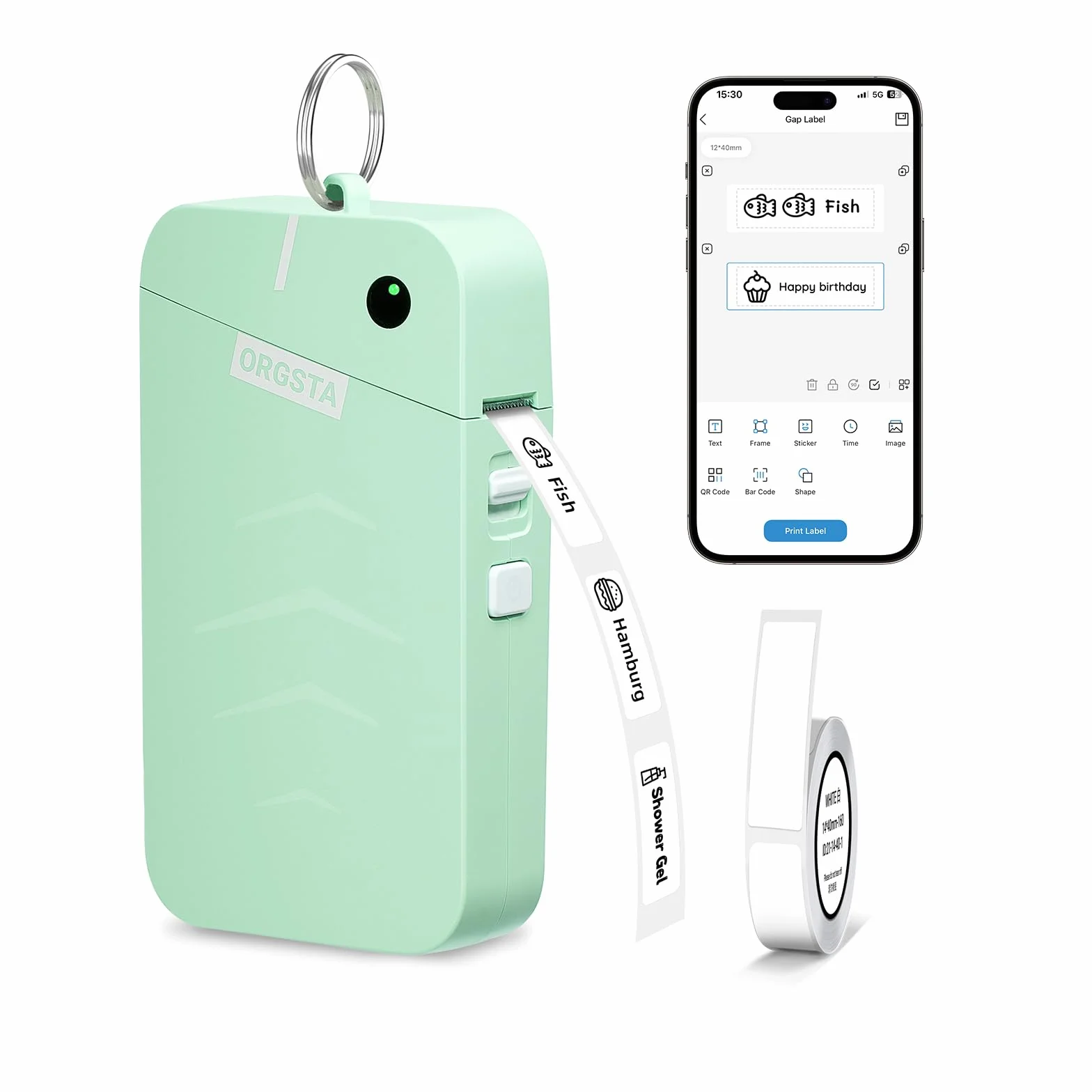 Etiquetadora Bluetooth Portátil Impresora de Etiquetas Adhesivas Mini Térmica 2000 mAh Compatible iOS Android
