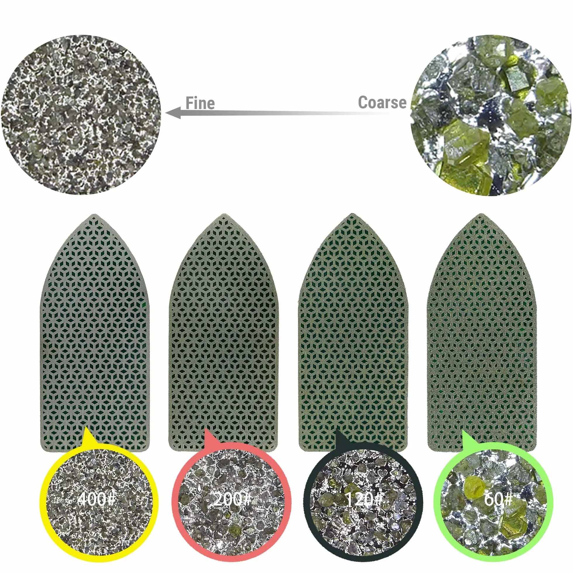 NBB Almohadilla diamantada a mano para lijar pulir, bloque diamante de lijado/pulido con respaldo de esponja para moliendar piedra granito cerámica azulejo vidrio madera metal (4, 60# Reemplazable)