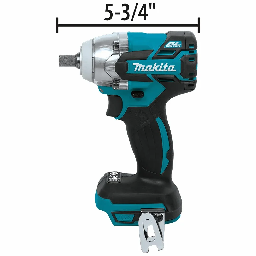 Makita DTW285Z 2800RPM 18V Ión de litio Azul - Atornillador de impacto (18 V, Ión de litio, 79 mm, 147 mm, 249 mm, 1,7 kg)