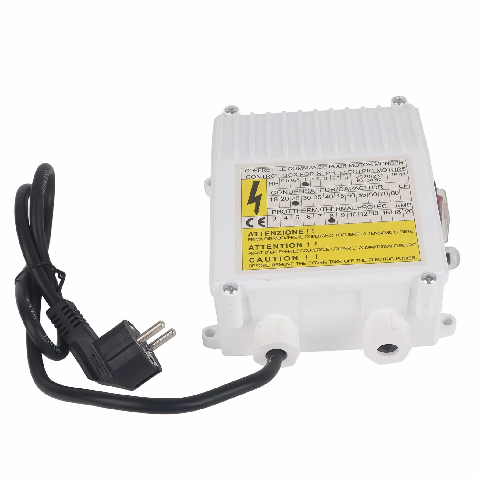 KIMISS Controlador de bomba con protección térmica, para pozos profundos y bomba sumergible, caja de control para uso doméstico, interruptor automático integrado