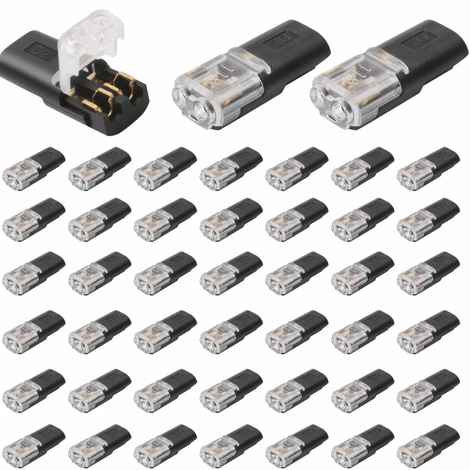 Impermeables Conectores De Cable De Coche 2 Pines 12V 18-22 AWG Para Coches Camiones Kayaks Barcos